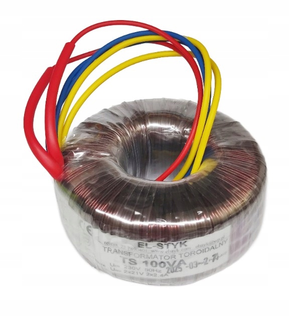 Toroidní transformátor 230V – Ts 100VA 2x21V 2x2.4A (symetrický)