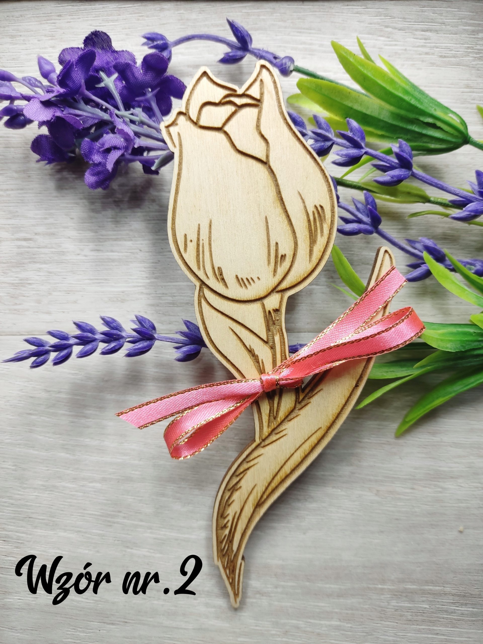 DREWNIANE KWIATY prezent Dzień Babci Dziadka Marka inna