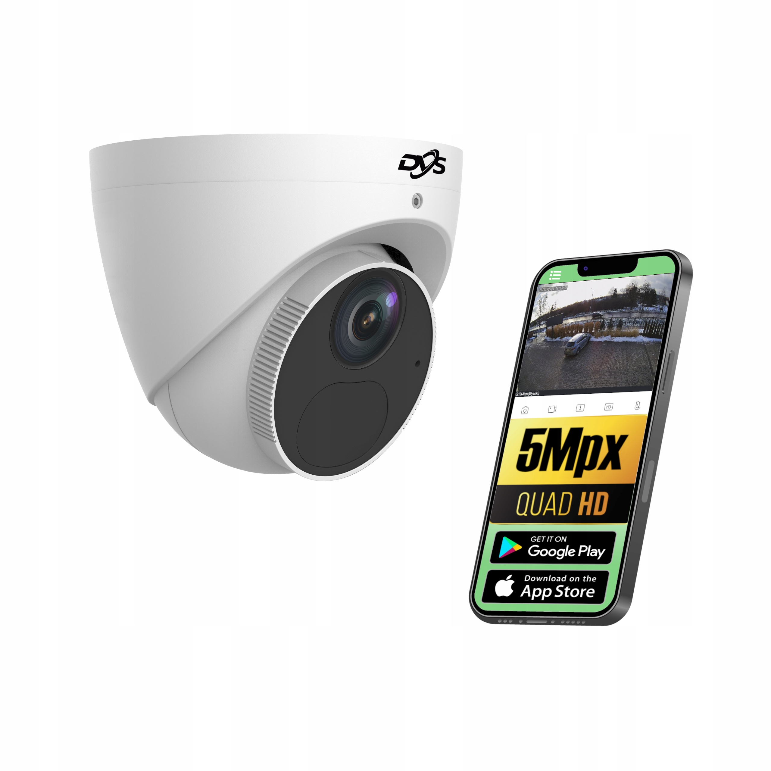 Vonkajšia Kamera Kupolka Ip 5 MPx Poe Onvif Mikrofon Biela Quad Hd