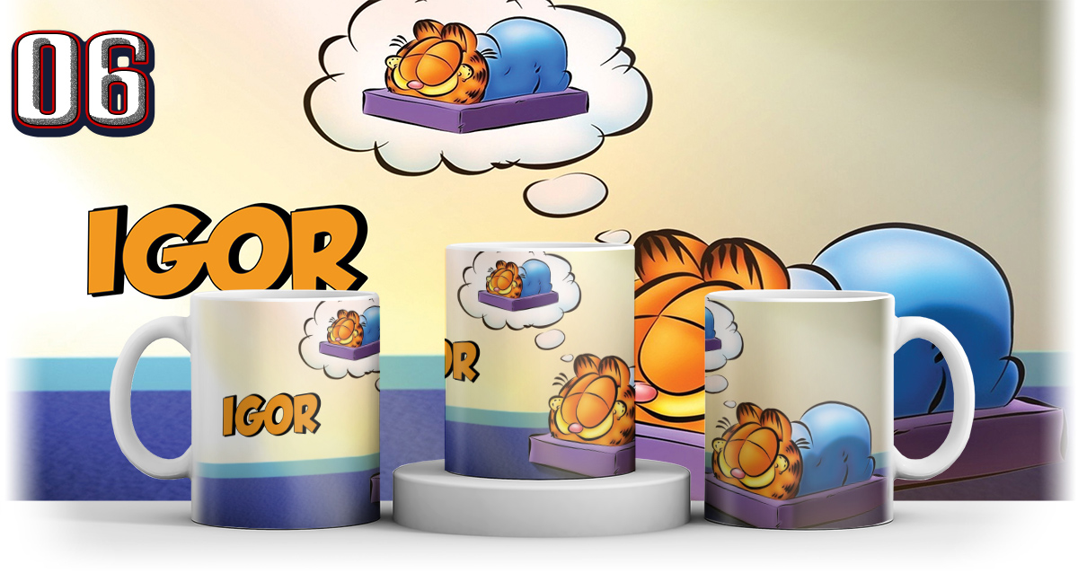 KUBEK GARFIELD KOT GARFILD + IMIE + KARTONIK Marka Resolid