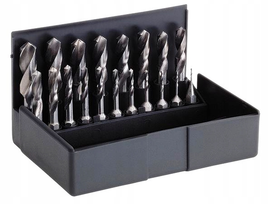 Sada spirálových vrtáků 1-10 mm 19dílná s úchytem typu bit 1/4" 67100 Volkel