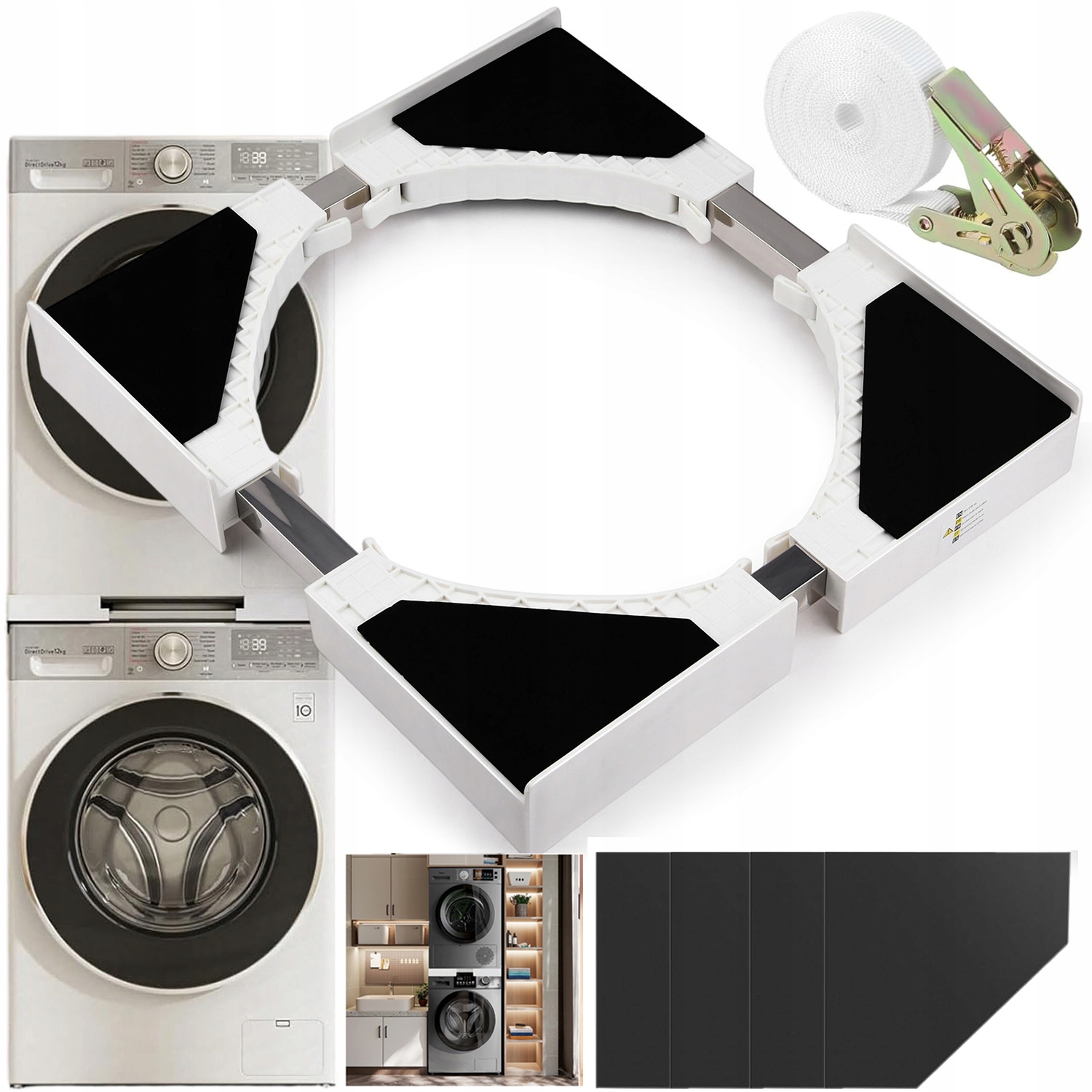 Łącznik Pralki Suszarki Uniwersalny Szerokość 46-66CM Antywibracyjna Trwała