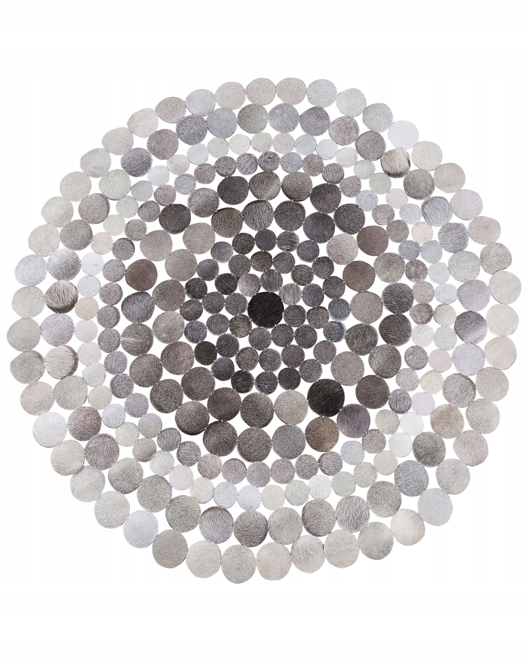 Dywan dywanik okrągły Ø140 cm skóra szary