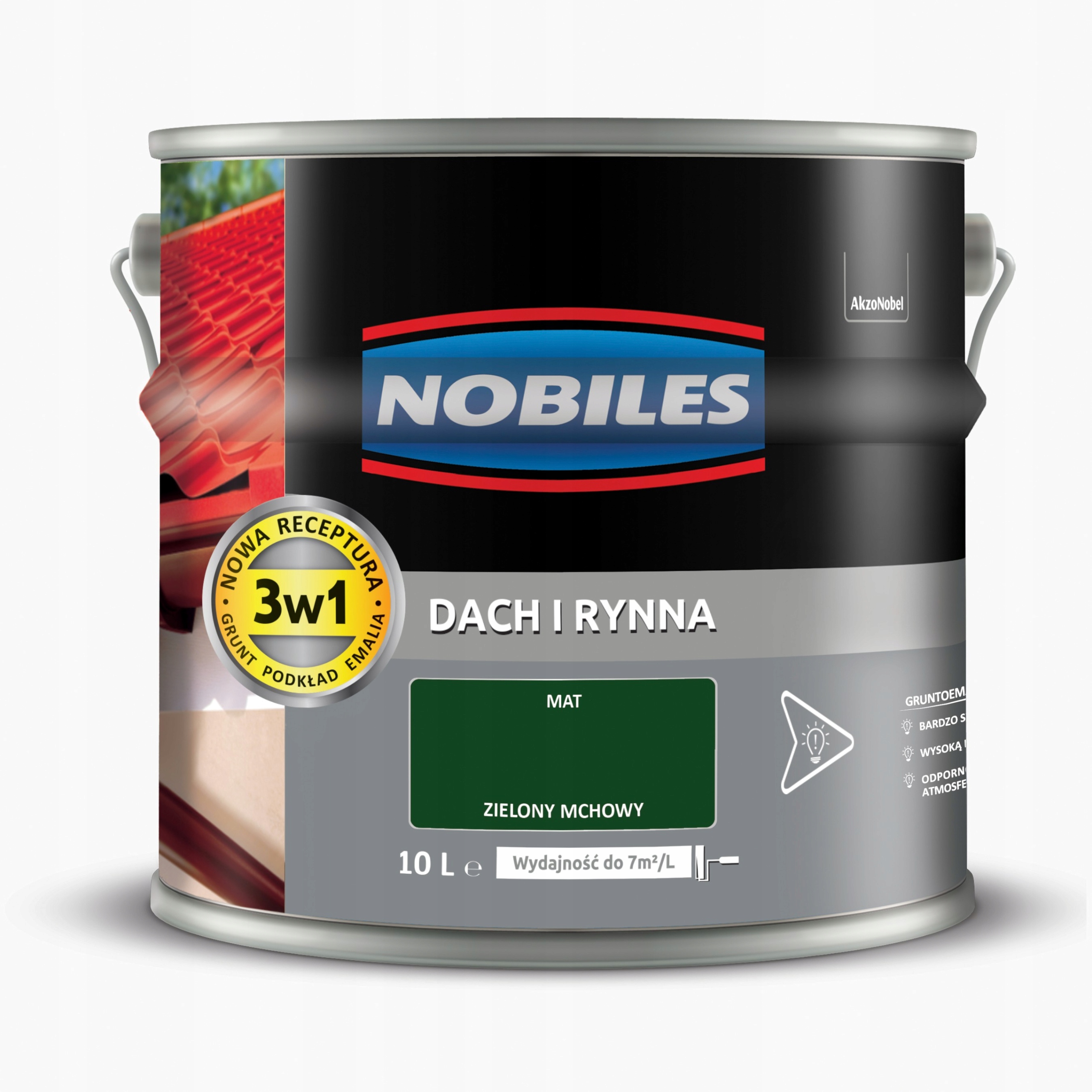 Nobiles Dach i Rynna Zielony Mchowy Matowa 10L