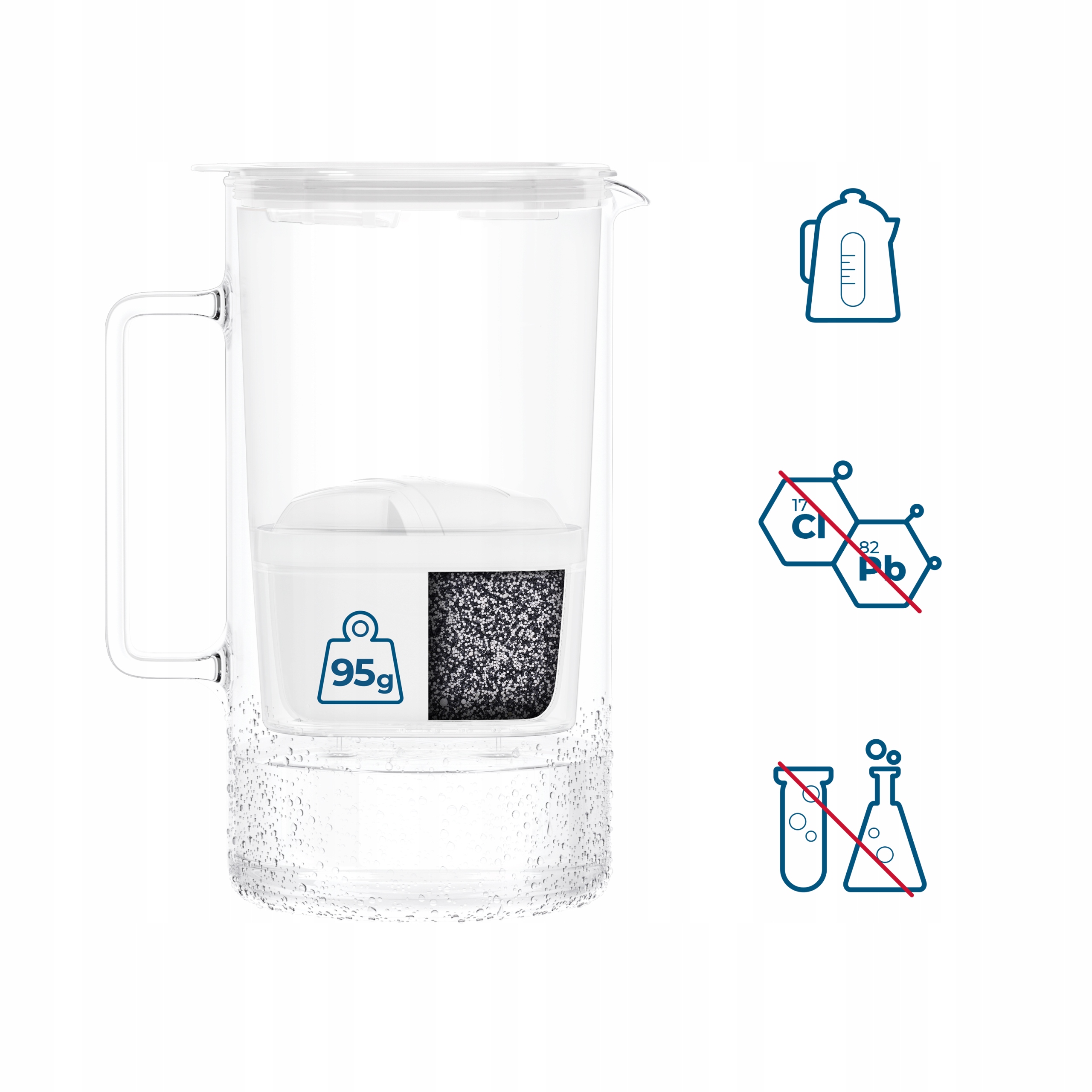 Üveg szűrőkancsó Wessper D4 BOROSILICATE MINI futureflow 2l Márka Wessper