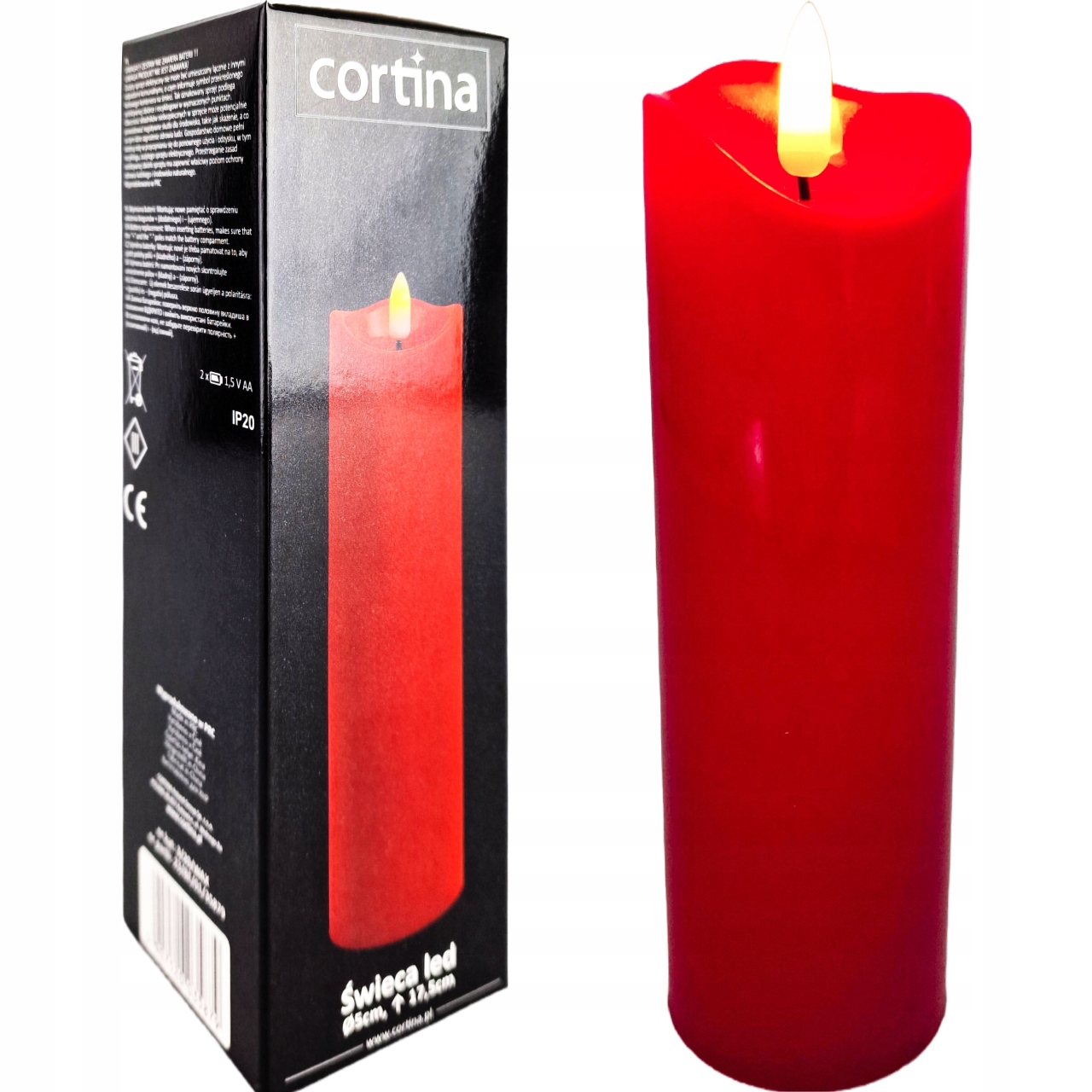 ŚWIECZKA WKŁAD DO ZNICZA EFEKT PŁOMIENIA 17,5cm RD