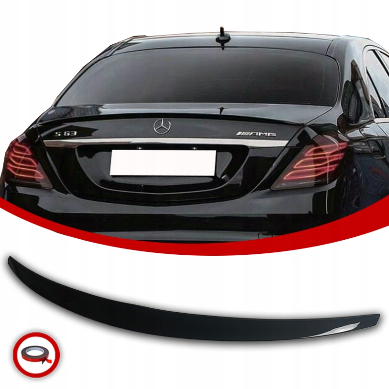Mercedes W222 Spoiler Zadní Krytka Černá Lesklá