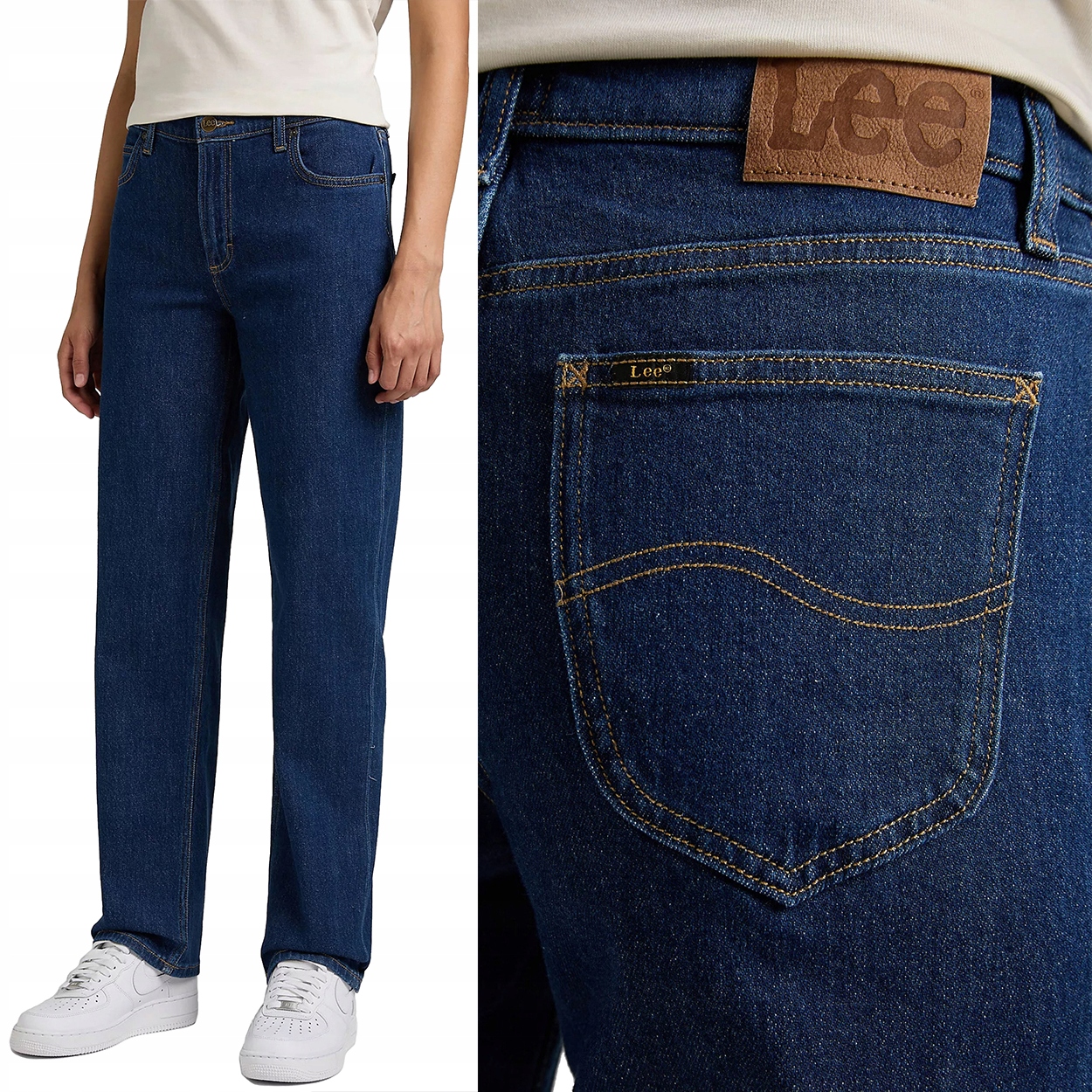 Lee Jane Dark Hydro jednoduché vysoké dámské džínové kalhoty W28 L31