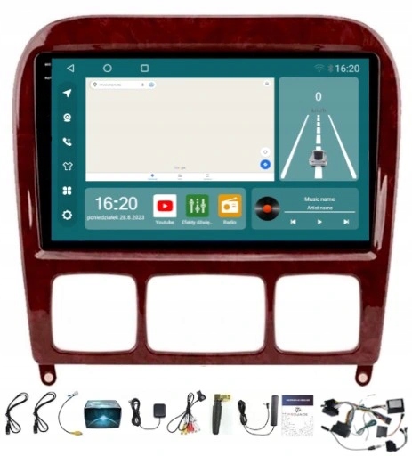 Rádio Navigace Mercedes W220 1998-2005 Carplay Android Auto 8/256GB Sim