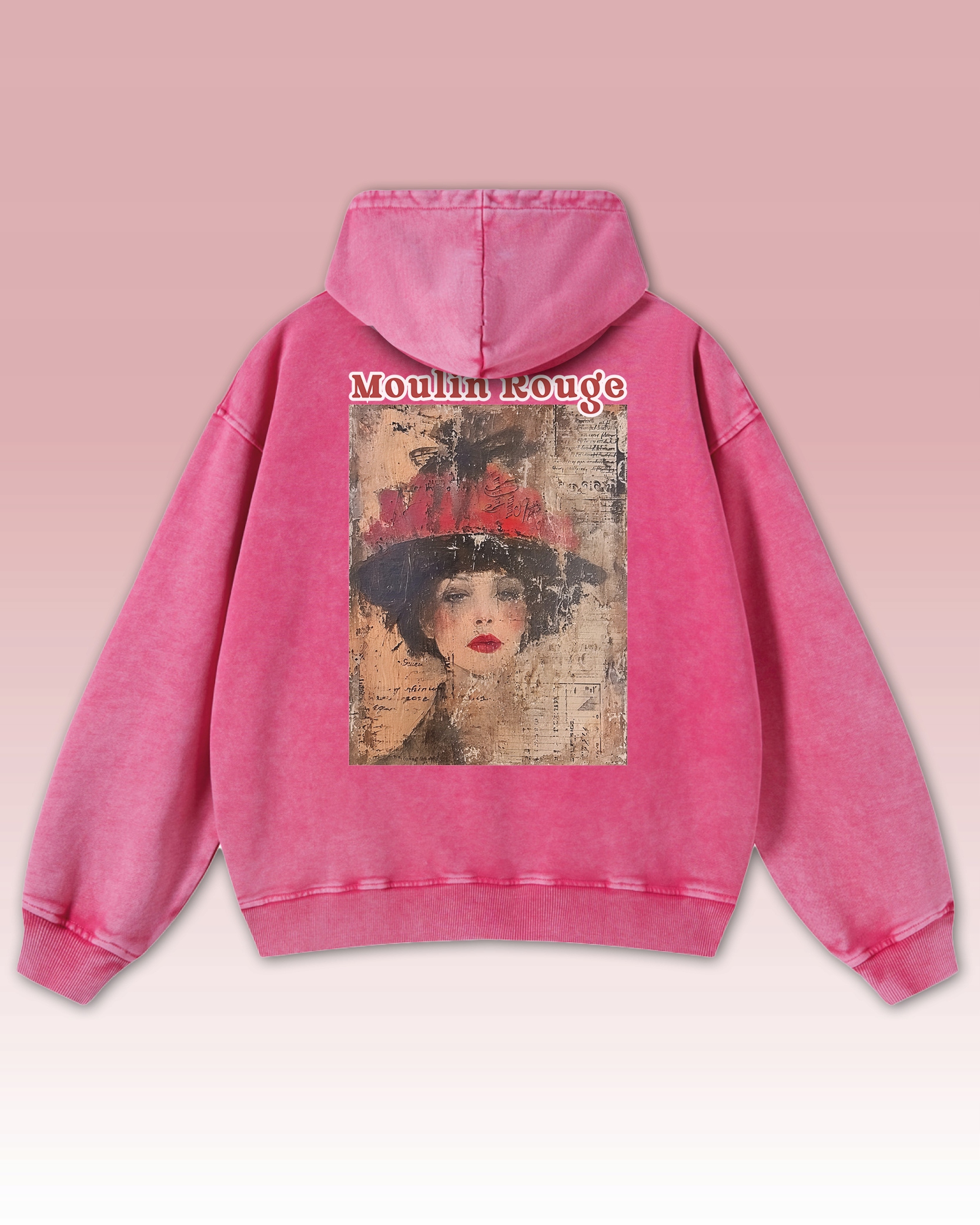 Mikina Moulin Rouge Retro Vintage Musical Paříž Umění Růžová L