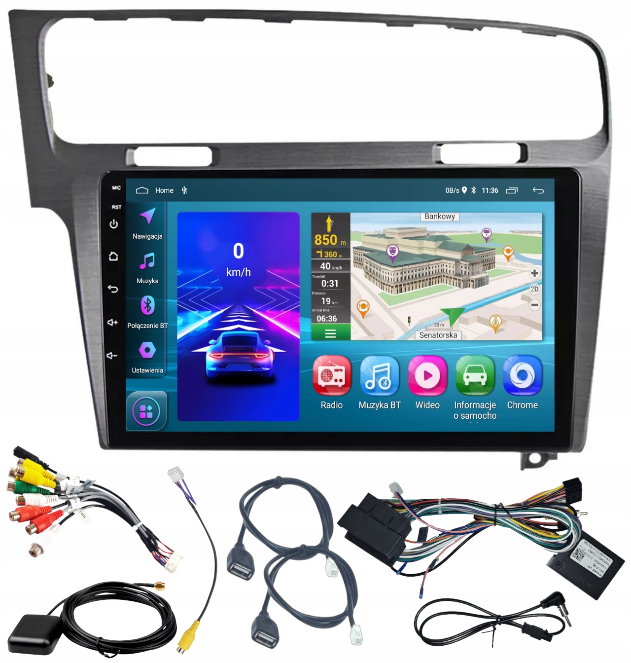 Autorádio Navigácia Carplay Android Vw Golf 7 2012 2019 Usb 2/64 Gb