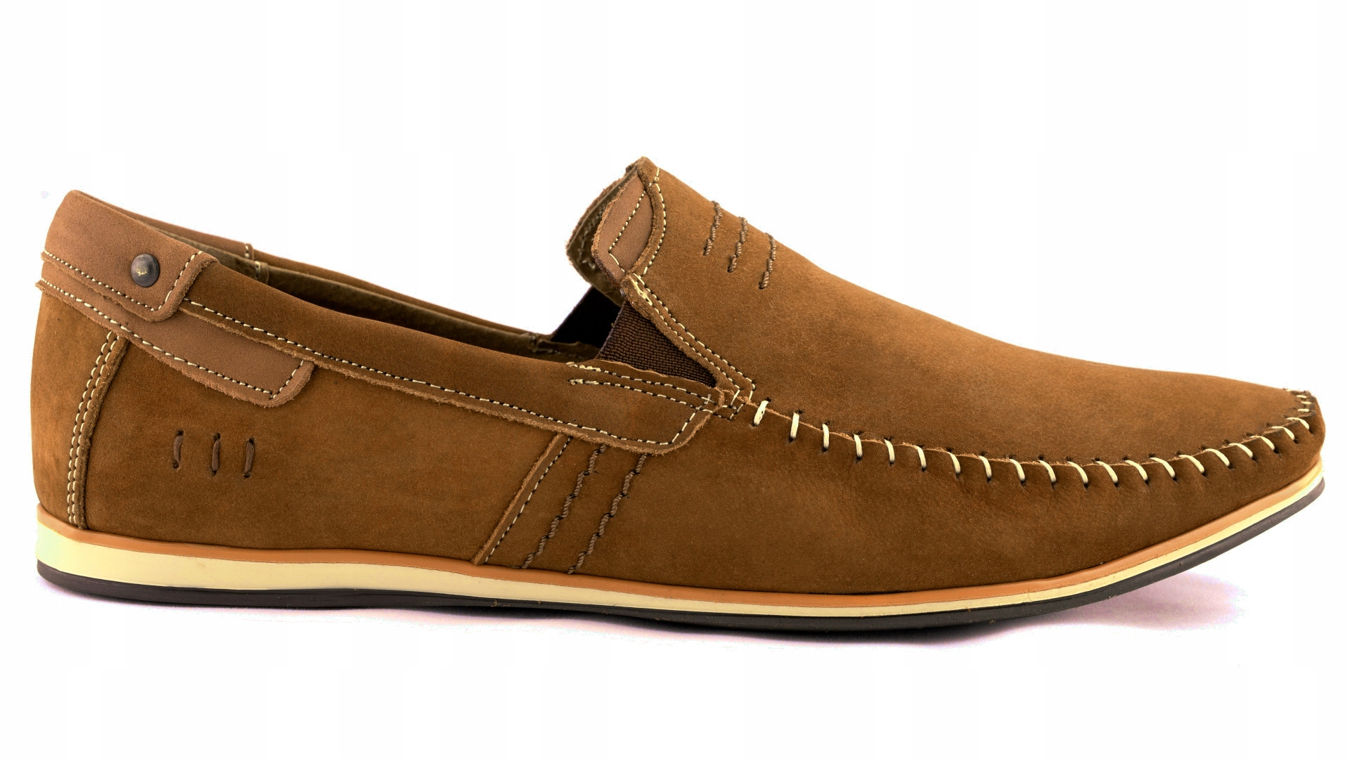 Mokasyny męskie POLSKIE buty skórzane brązowe 47 Marka Komodo