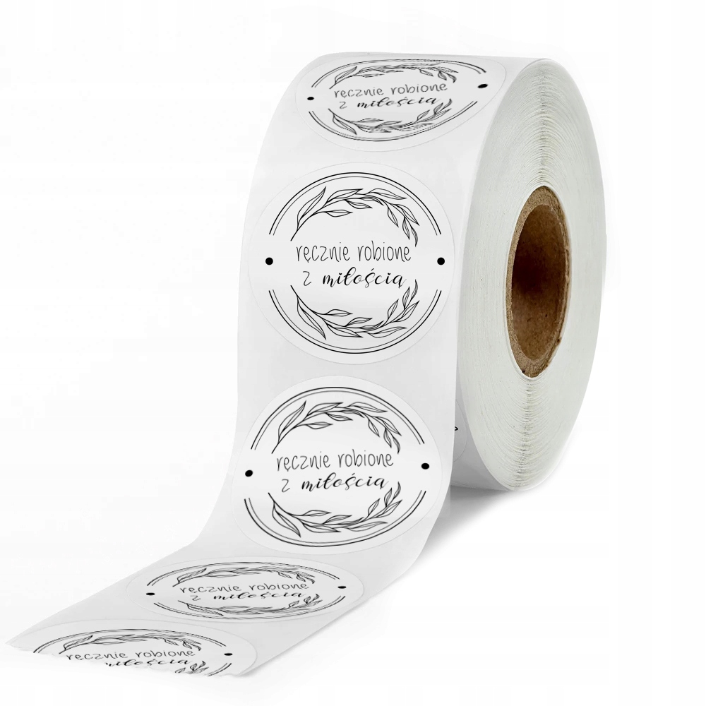 

Naklejki okrągłe Ręcznie Robione etykiety 500szt
