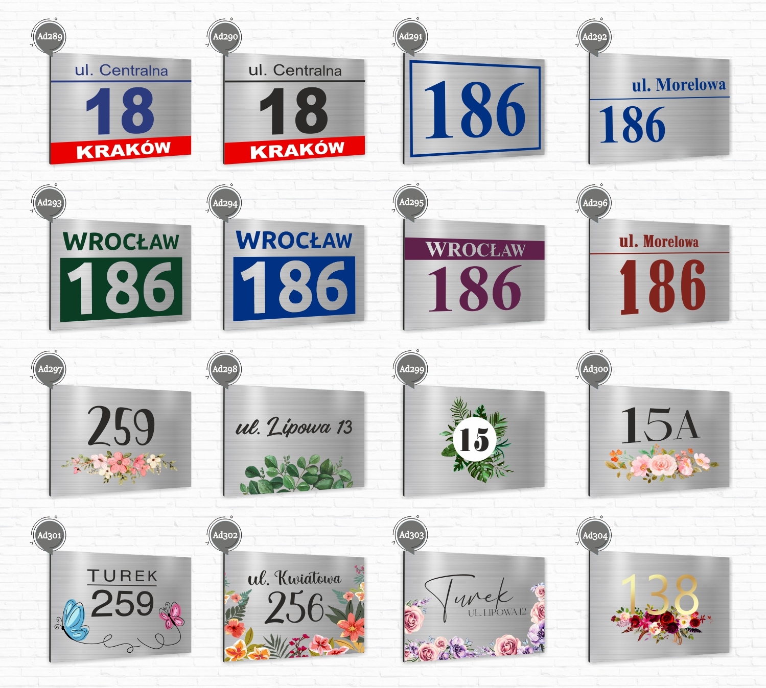 Tabliczka ADRESOWA ALUMINIOWA Numer domu 20x15 Marka inna