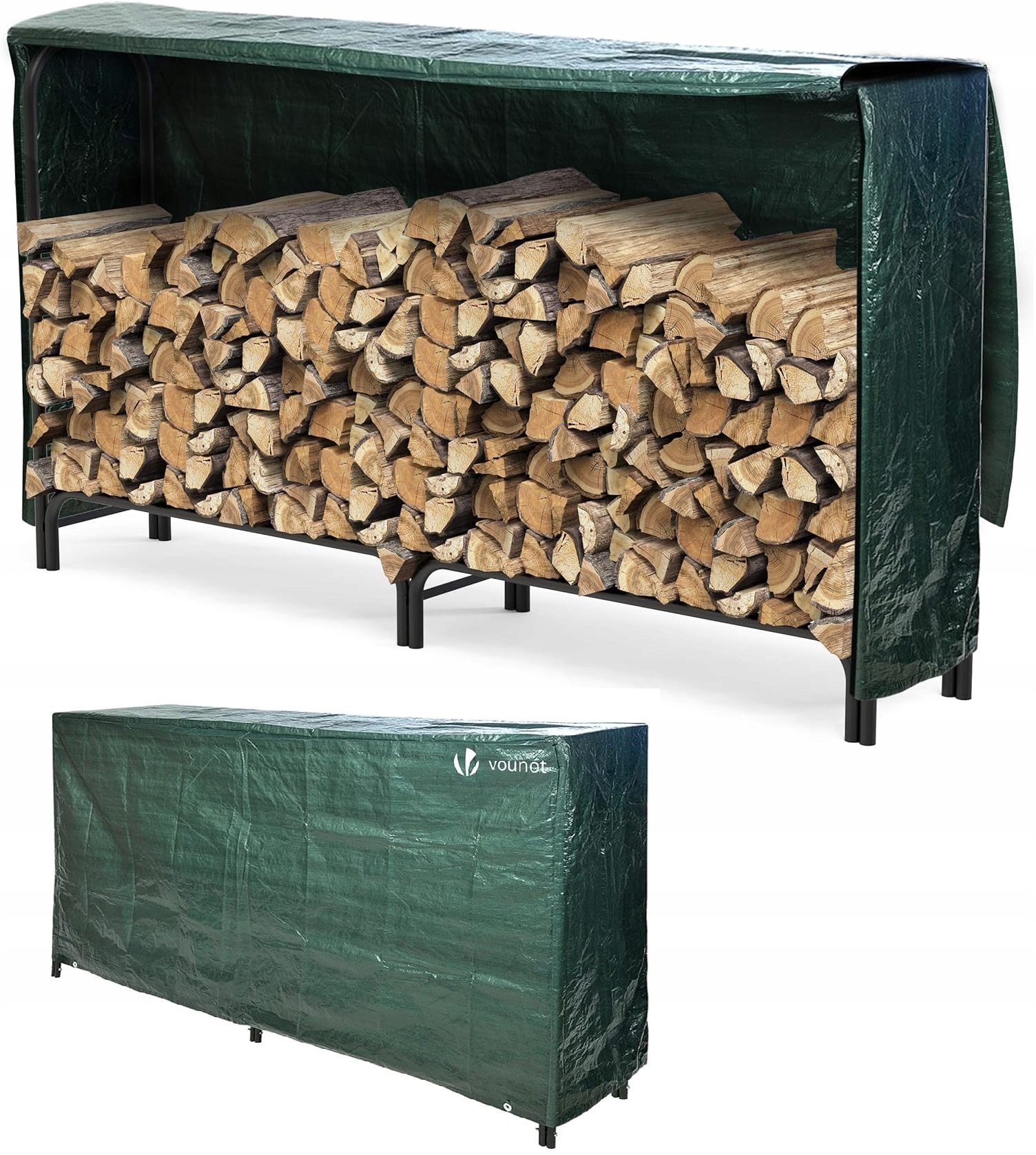 UCHWYT SZAFKA REGAŁ STOJAK NA DRZEWO KOMINKOWE OPAŁOWE OGRÓD + POKROWIEC