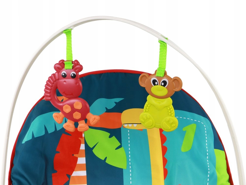 Leżaczek Bujaczek 2w1 Dziecięcy Bujak Fotelik Dźwięki Wibracje Dinozaury Marka LEANToys