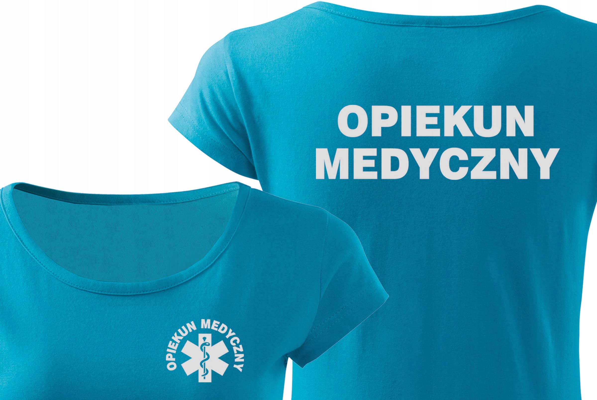 

Bawełniana Koszulka Damska Napis Opiekun Medyczny