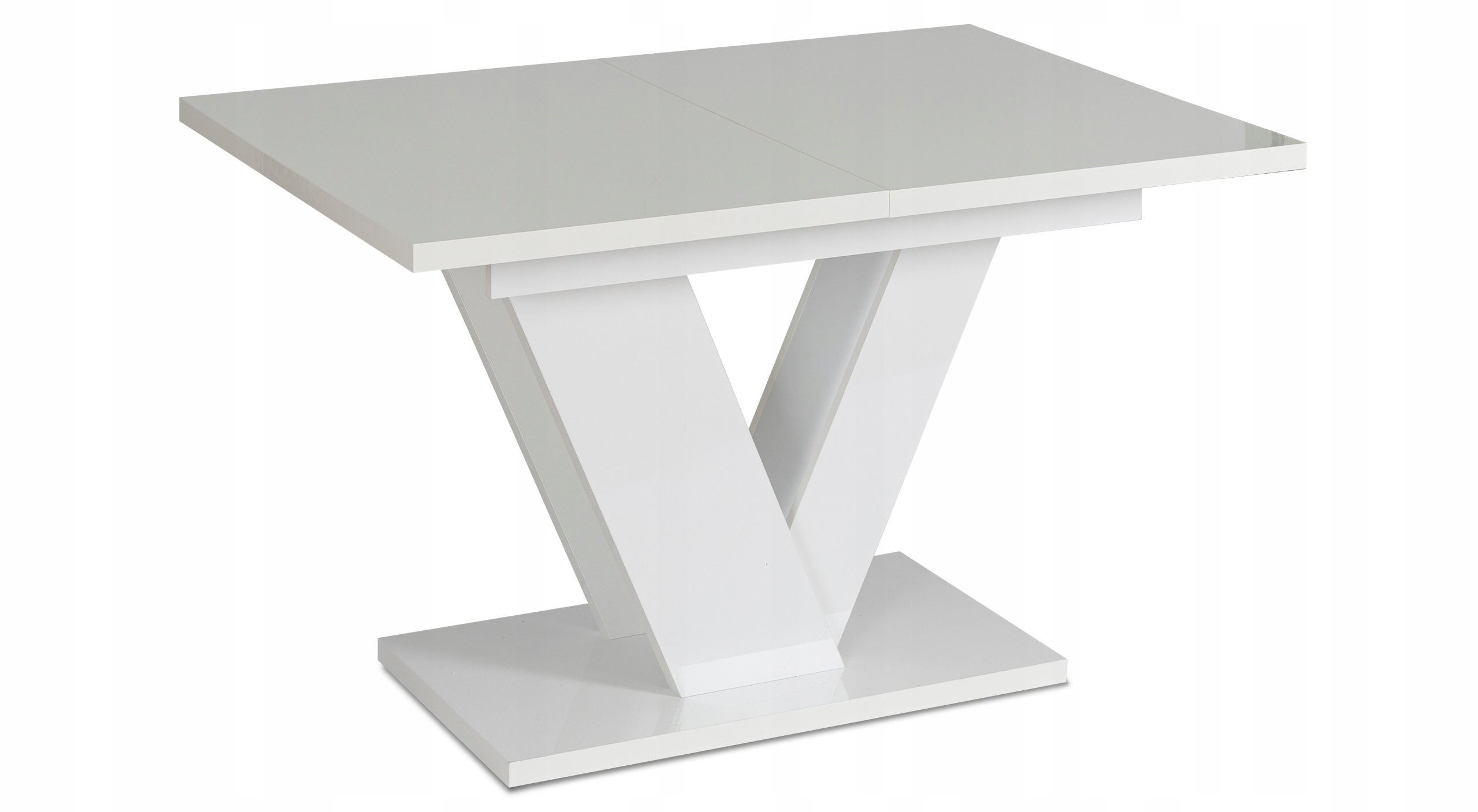 Rozkládací stůl 120/160 Moderní do obývacího pokoje Jídelna Bílý Lesk Clark