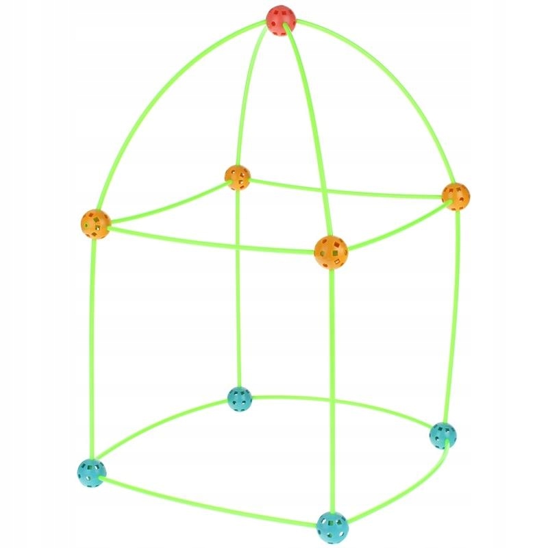 ZESTAW DO BUDOWANIA FORTÓW DLA DZIECKA DOMEK BAZA NAMIOT RURKI KULKI FUN Materiał plastik