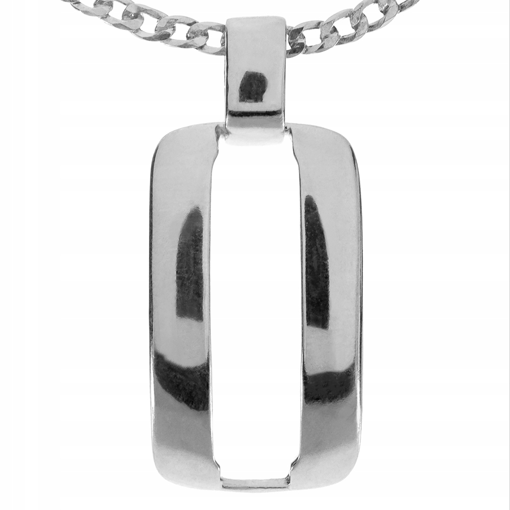 Minimalistický Stříbrný Přívěsek Obdélník Ryzost 925
