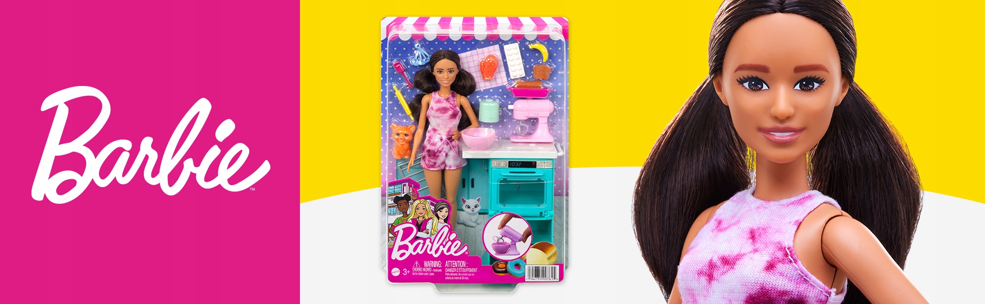 Lalka Barbie Kucharka z kotkiem Mattel HCD44 Głębokość produktu 7.5 cm