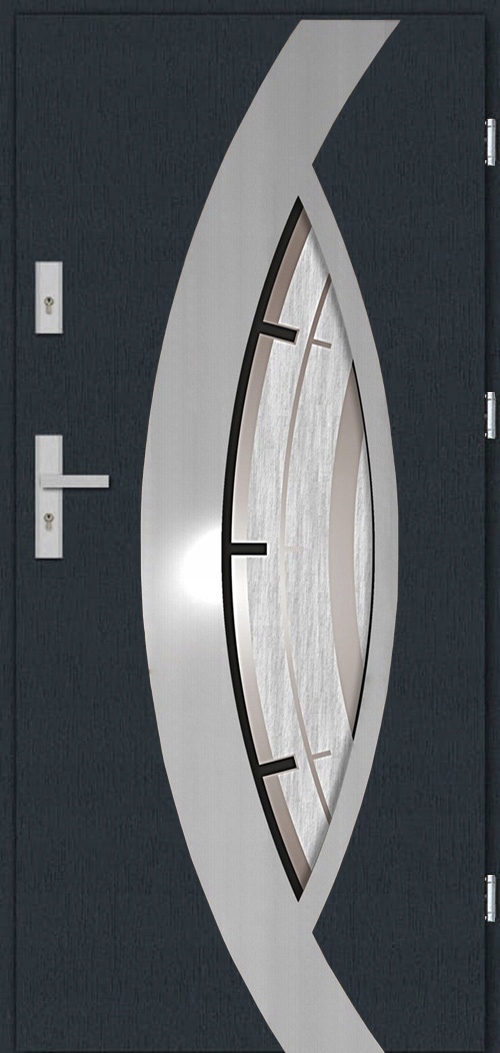 POLSKIE DRZWI ZEWNĘTRZNE NOWOCZESNE PRAGA INOX 72MM 90CM UD 1,3 Marka Lukar