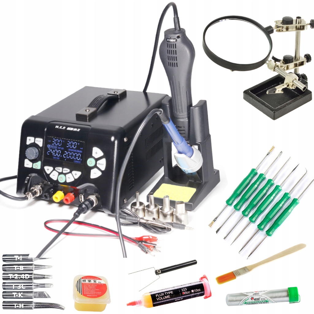 

Stacja lutownicza Wep 853D 5A II +lupa Groty Flux