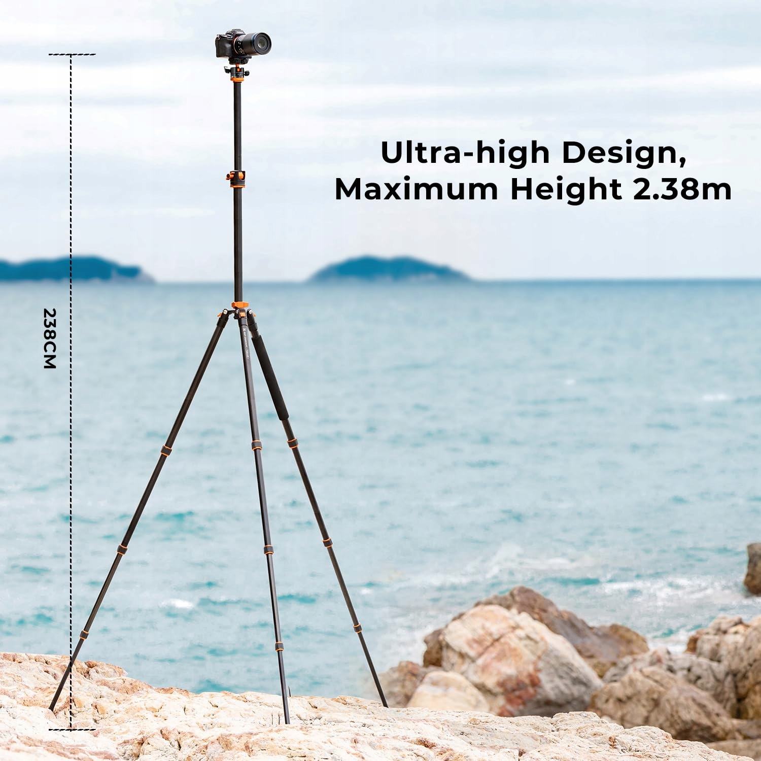 K&F CONCEPT Statyw 238CM 90° Kolumna 360° Panorama Torba Tripod Kamera — miniatura 4