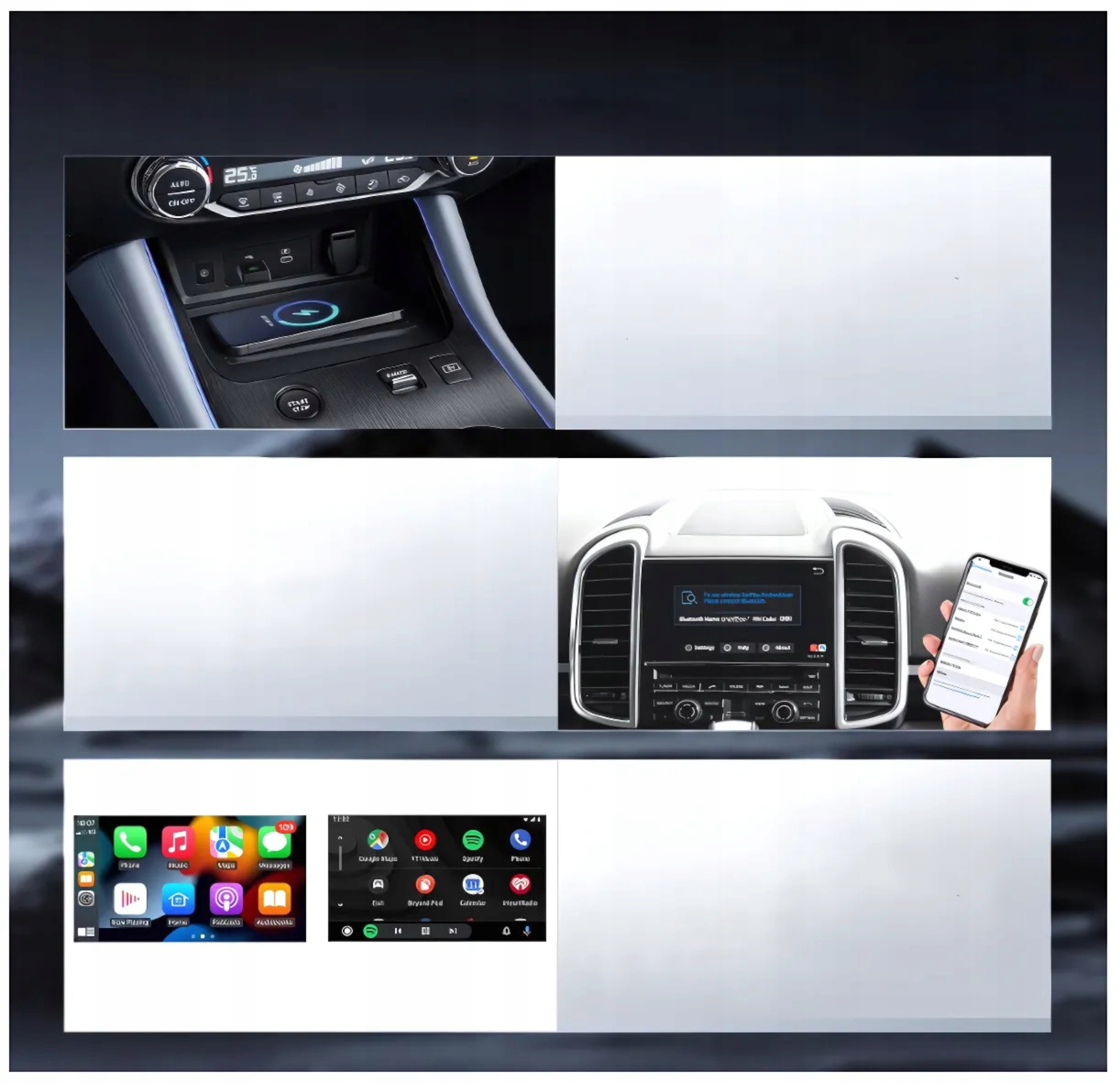 Bezprzewodowy Adapter 2w1 Apple CarPlay i Android Auto WiFi 2,4 G / 5,8 GHz Rodzaj adapter