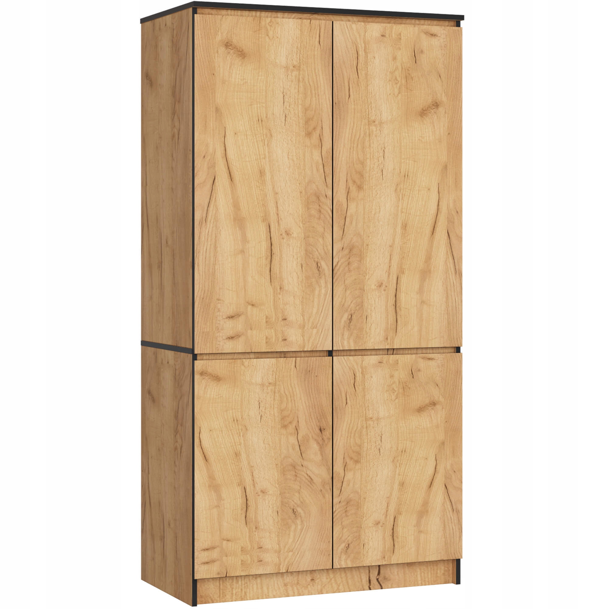 Szafa do Sypialni Czterodrzwiowa 90 cm Garderoba 4 Drzwi 4 Półki Dąb Craft