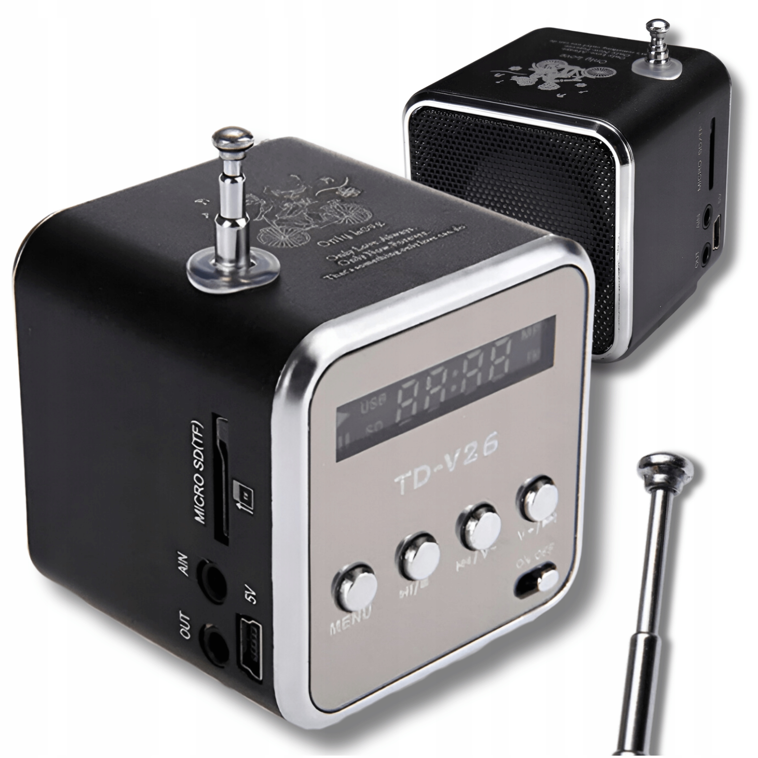 Przenośne radio FM akumulatorowe kuchenne LED z głośnikiem + bluetooth