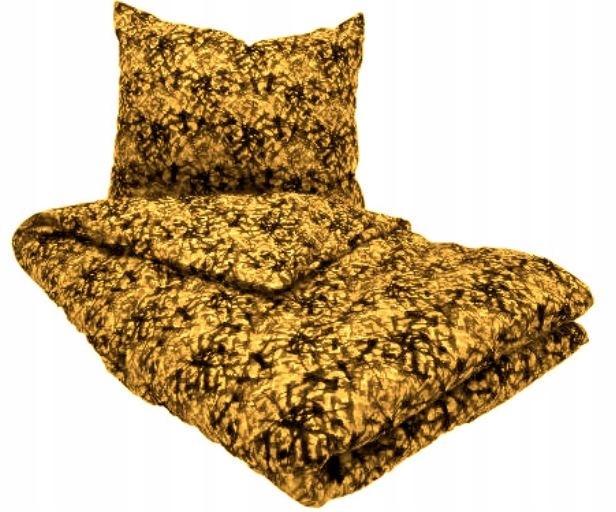KOMPLET POŚCIELI POSZEWKI - ŻÓŁTY DUŃSKI PLUSZ