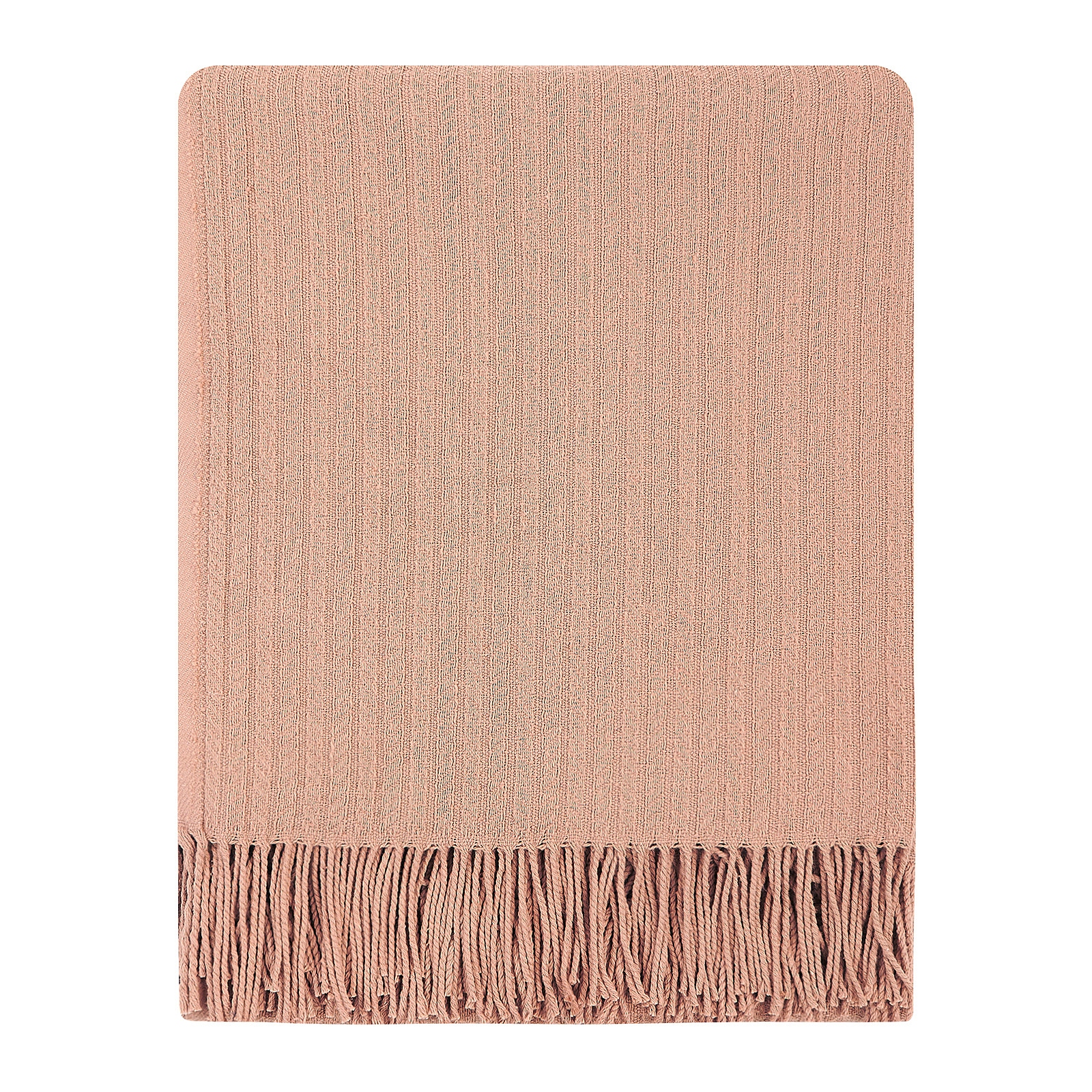 Bavlněná deka 100% bavlna 140 x 200 cm s třásněmi pléd na pohovku a postel