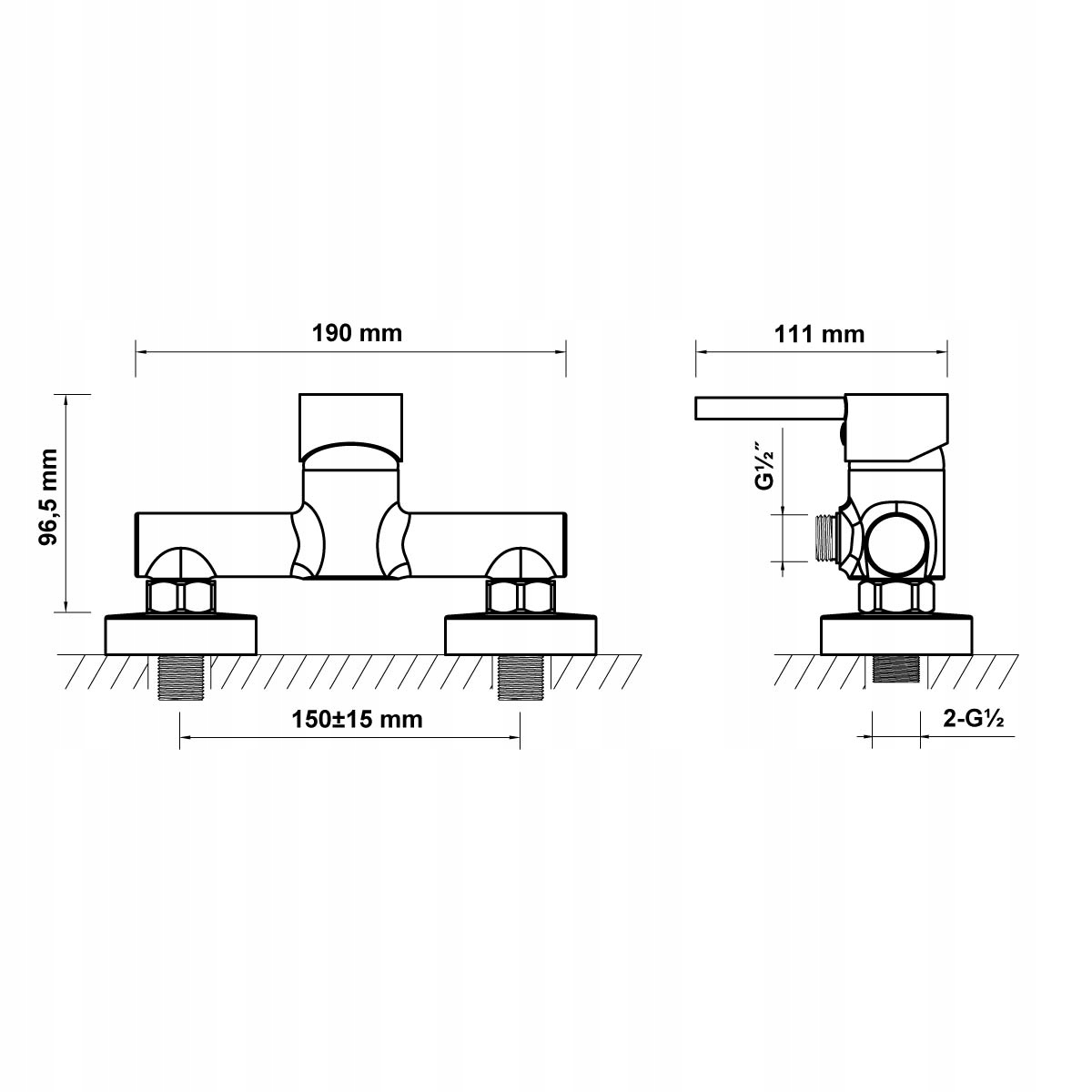 BATERIA PRYSZNICOWA ŚCIENNA CHROM HAGSER LISA Stan opakowania oryginalne