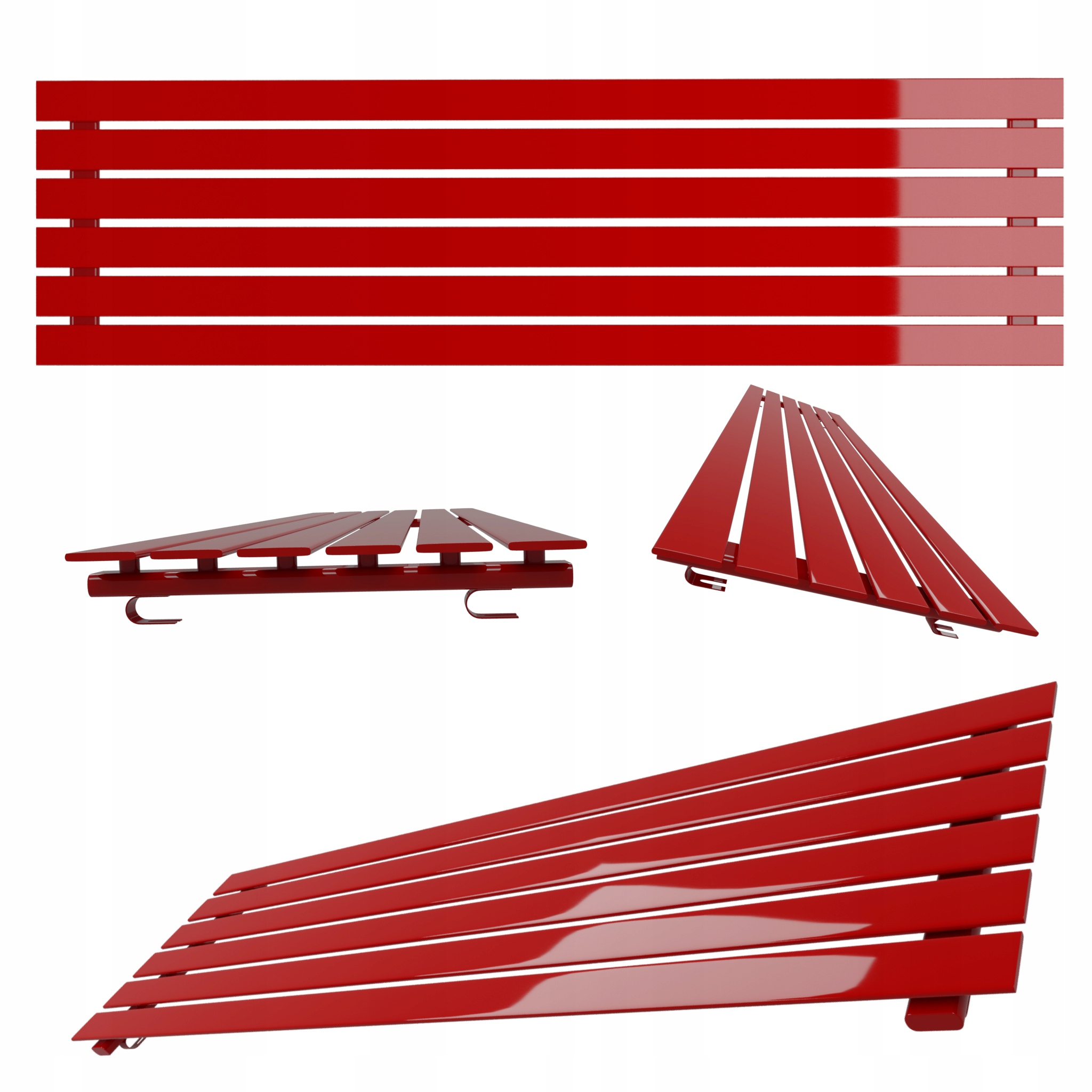 Horizontální pokojový radiátor Belloslim 45x140 červený