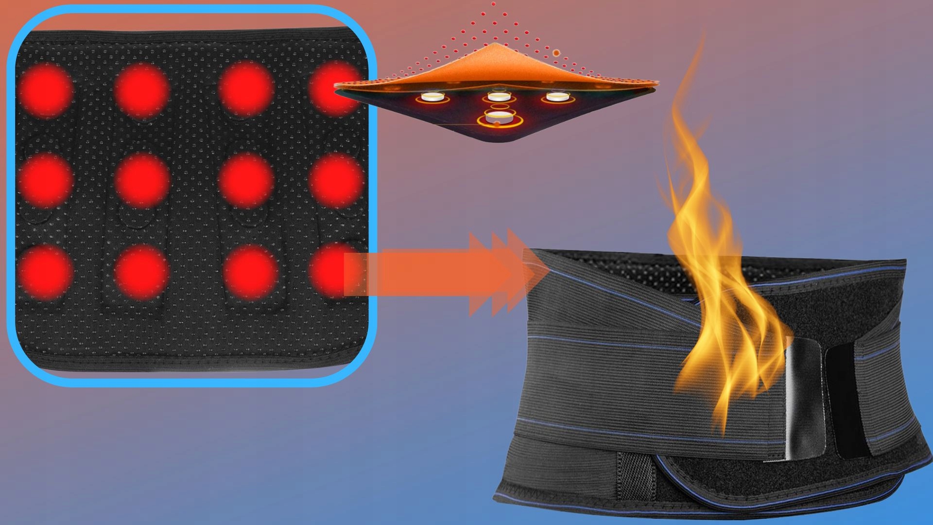 PAS MAGNETYCZNY LĘDŹWIOWY NA BÓL PLECÓW PREMIUM-CE Wyrób medyczny nie