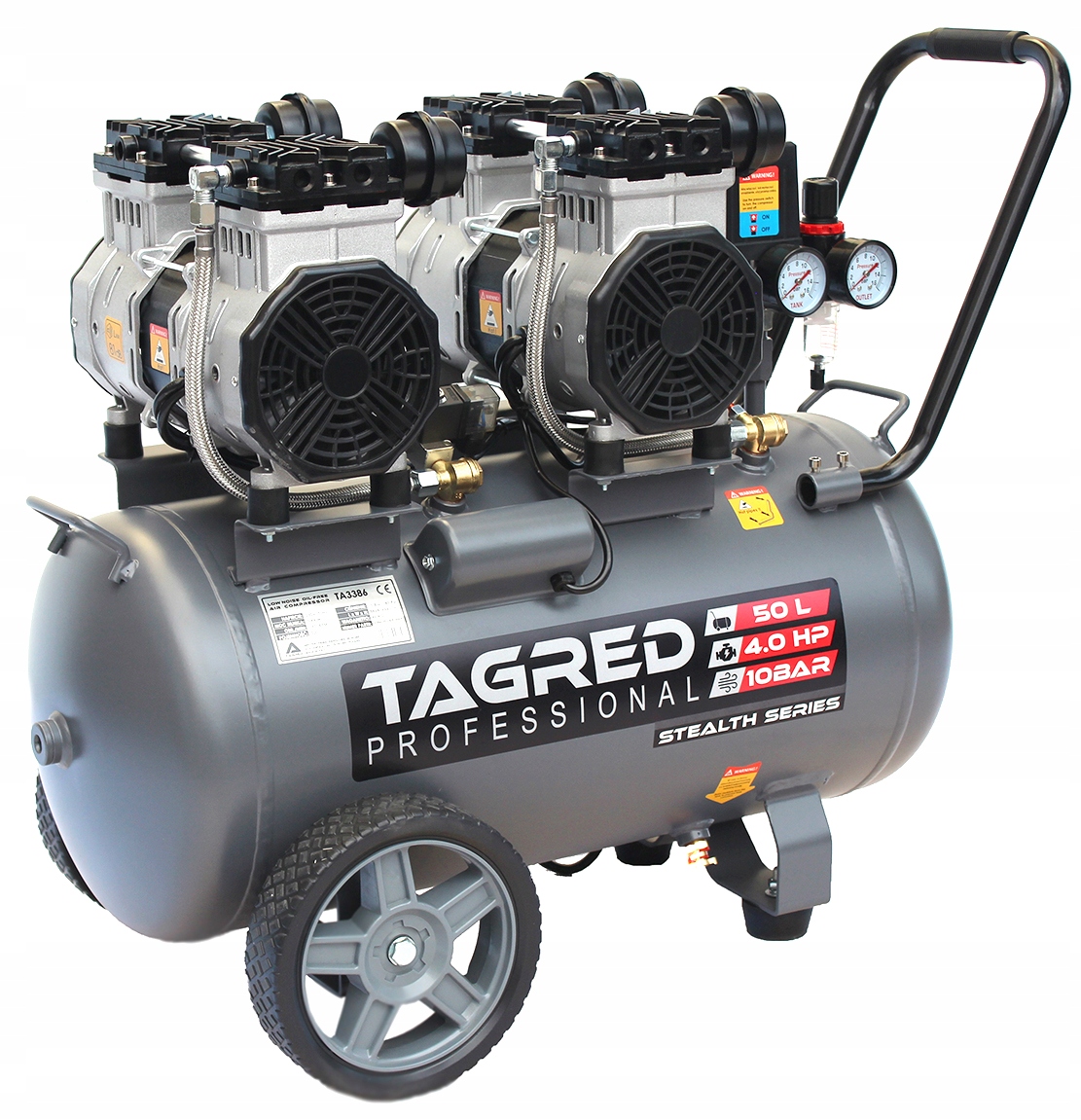 Kompresor bezolejowy Tagred TA3386 50 l 10 bar Model TA3386