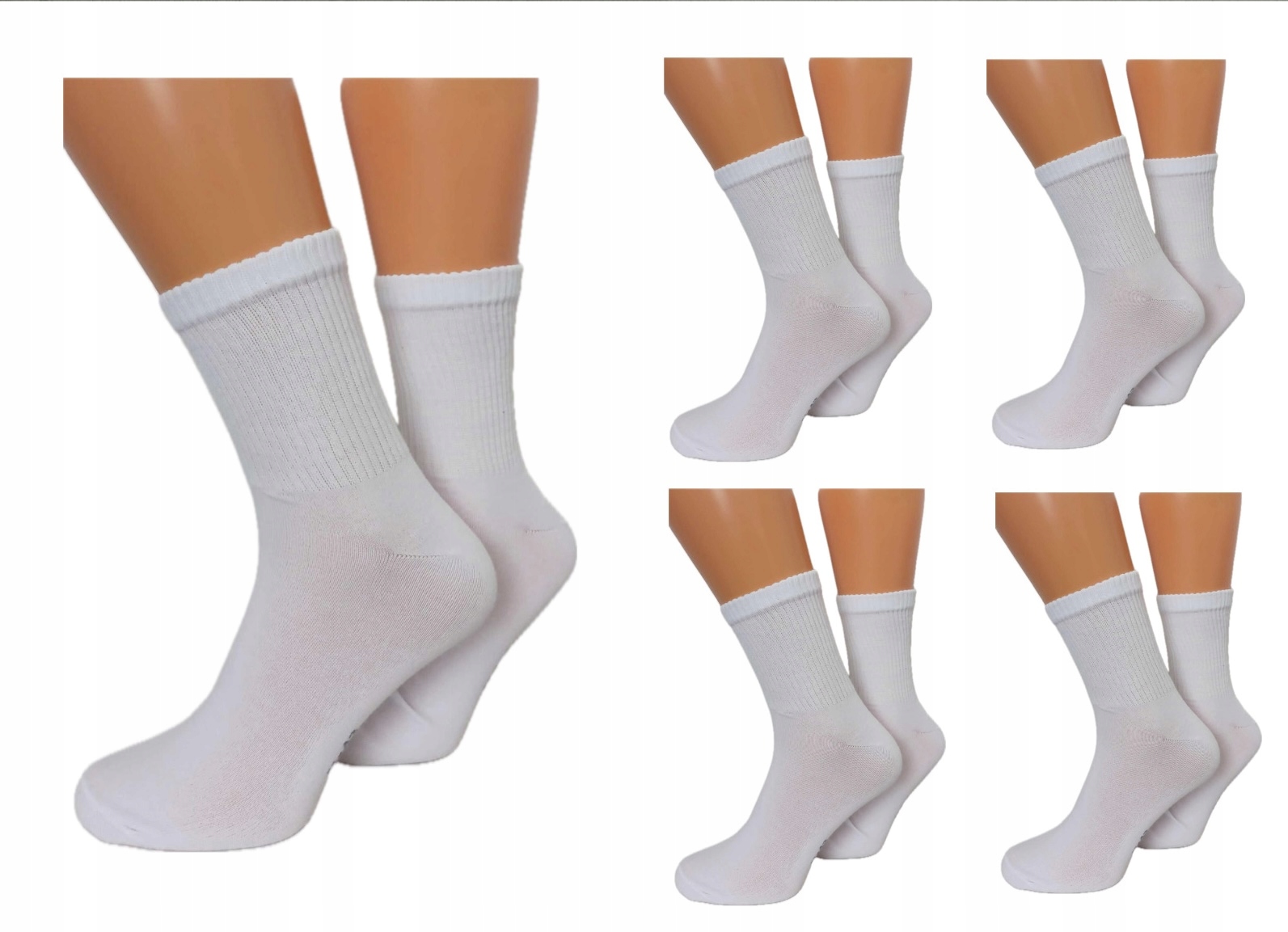5x ponožky dámske bavlnené PREDA biele veľ. 38-40