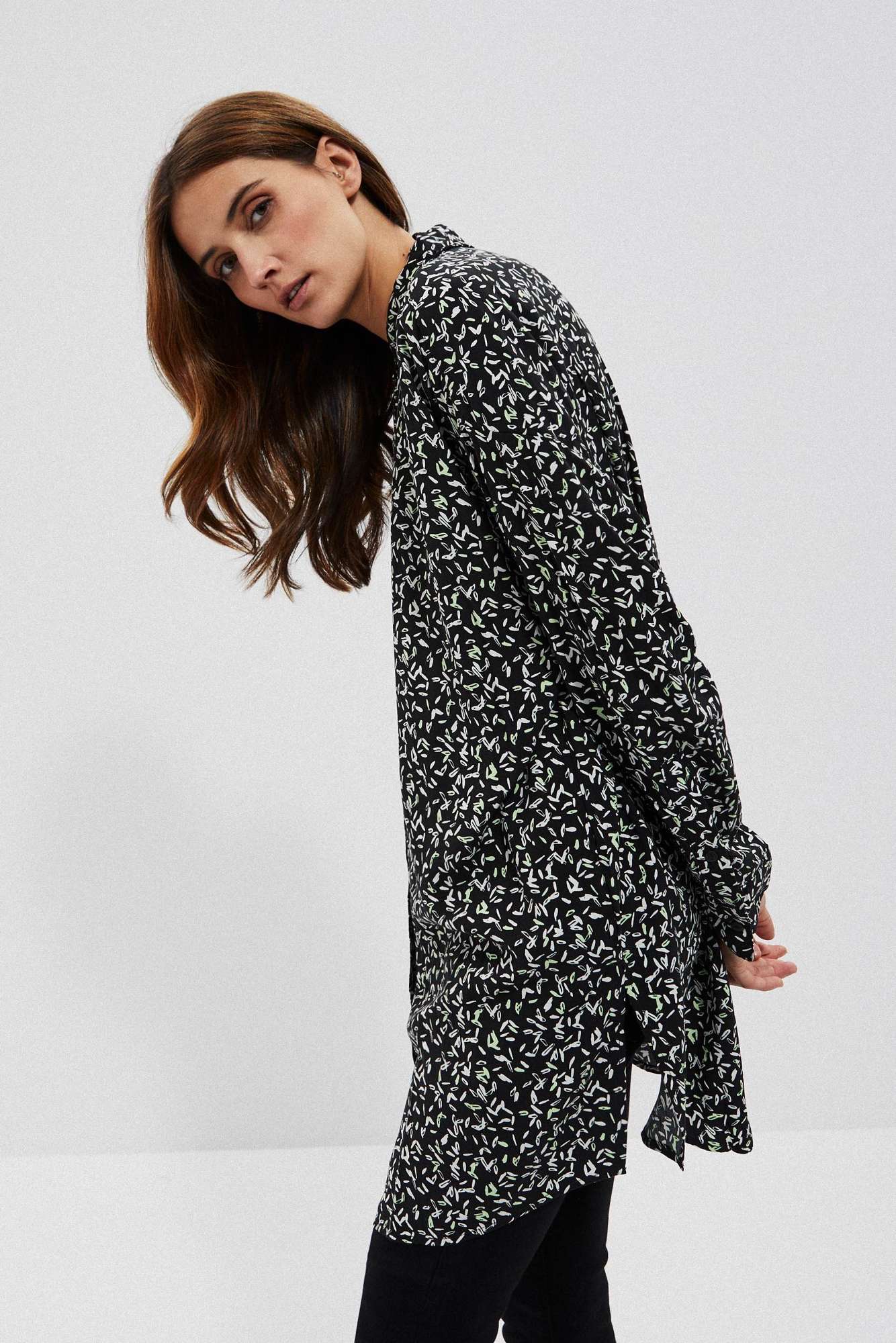 

Moodo Długa koszula L-KO-3703 Black; Xs