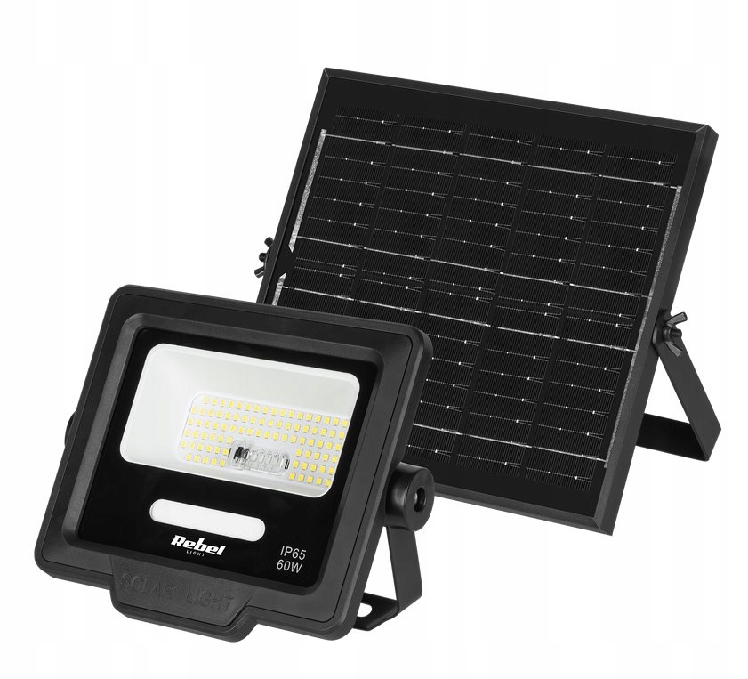 Reflektor słoneczny Rebel URZ3626, 500lm, IP65, 6800K,3,2 V, 4000mAh,6W,czarny