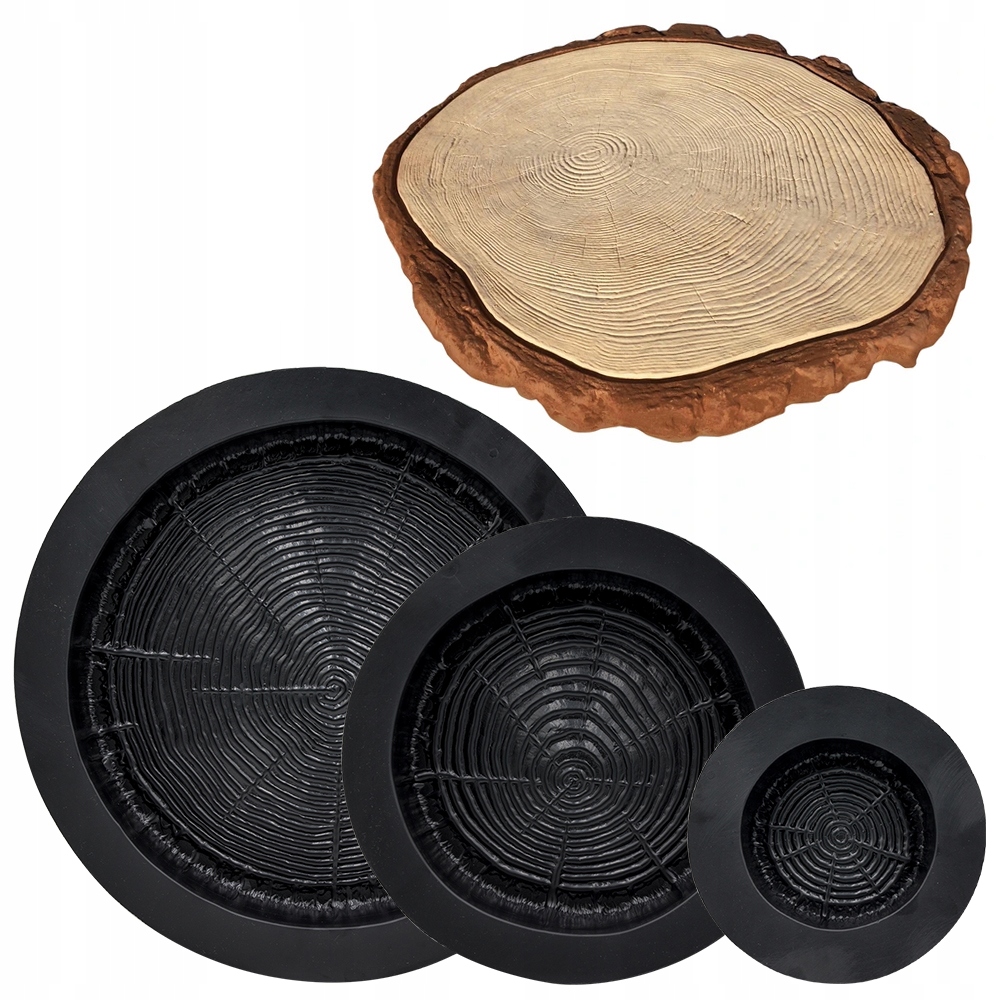 

3x Forma Do Betonu Plaster Drewna Pniaczek Krążek