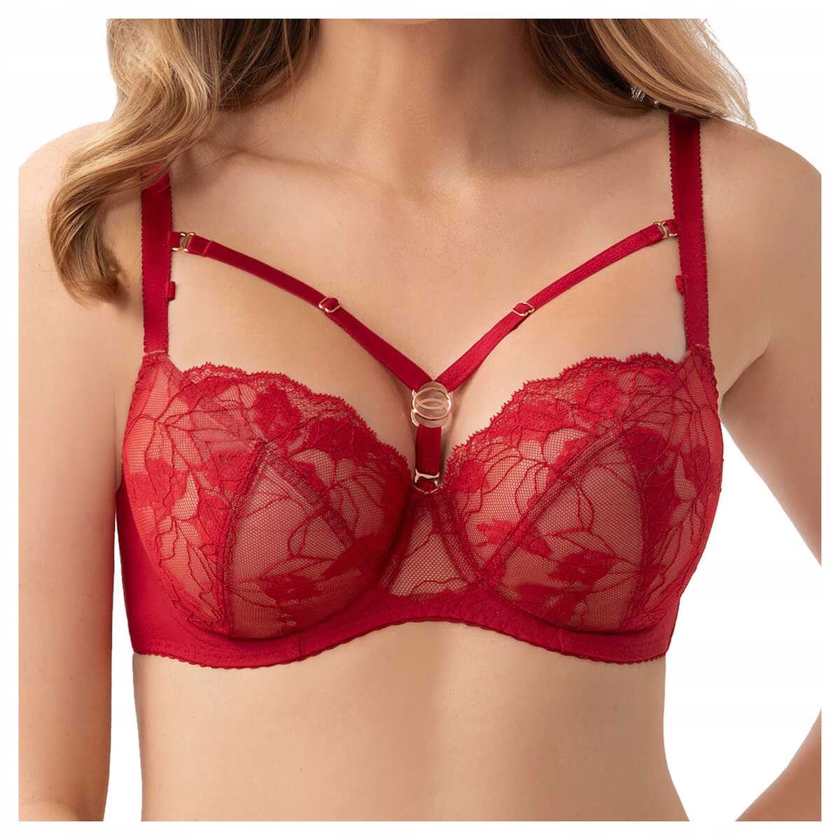 Gorsenia Měkká krajková podprsenka soft Amira 959 červená 85E