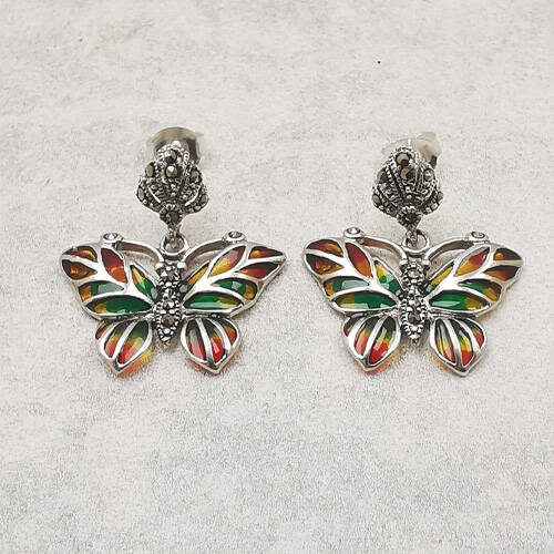 Náušnice vitrážové motýli
