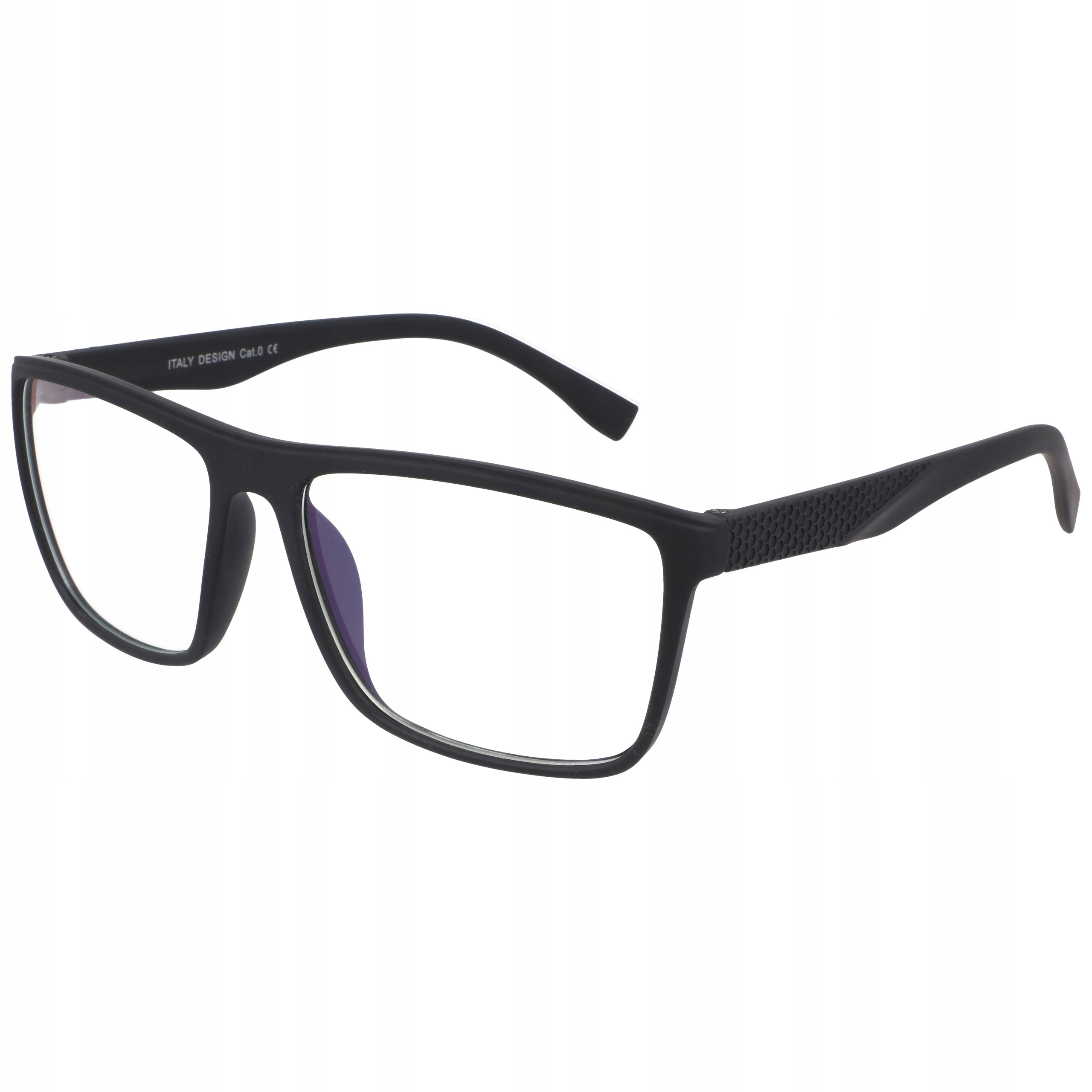 Męskie okulary zerówki blue light do komputera Fason nerdy