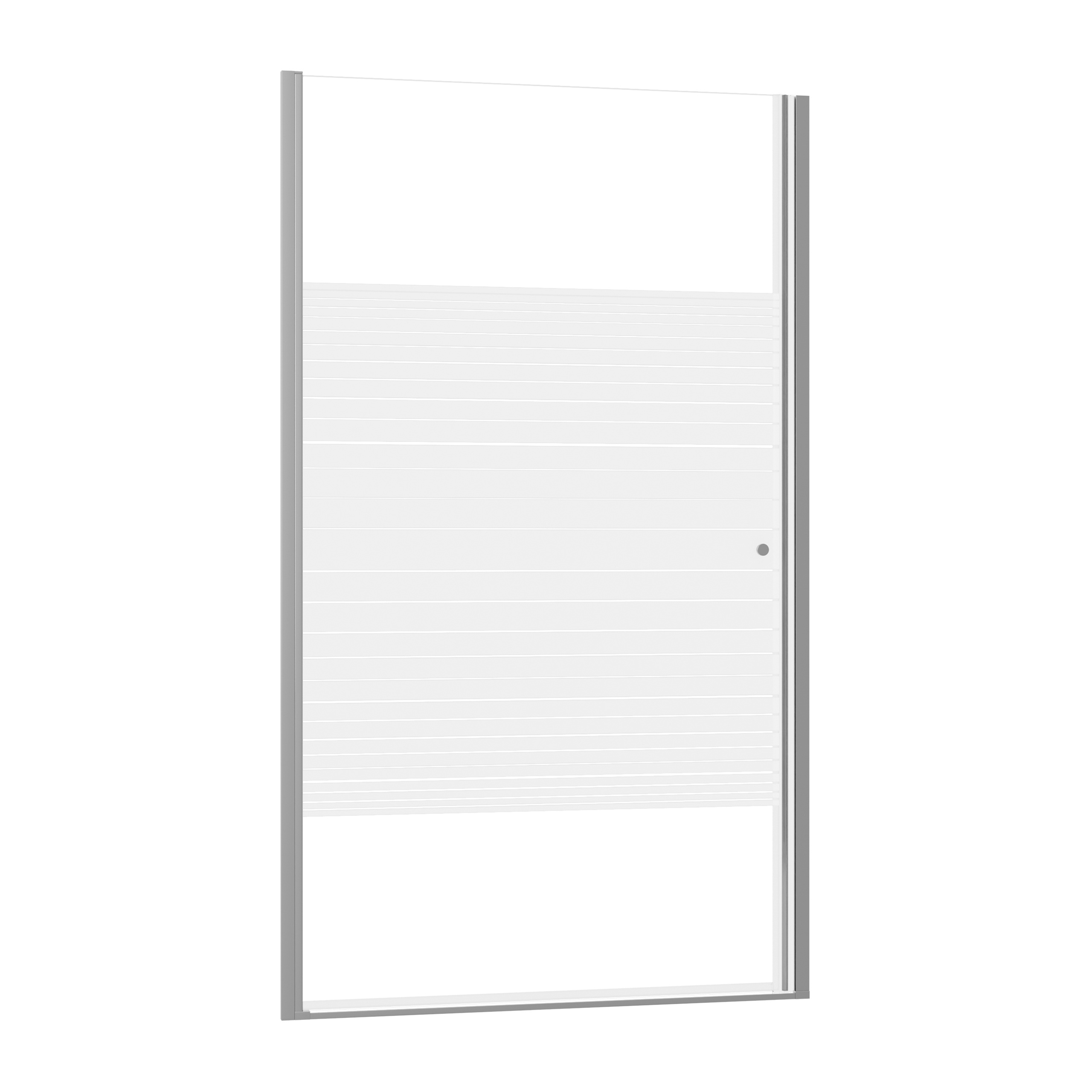 Drzwi Prysznicowe Wnękowe Uchylne 80 CM Chrom Z Pasami Kabina Walk-in Szyba