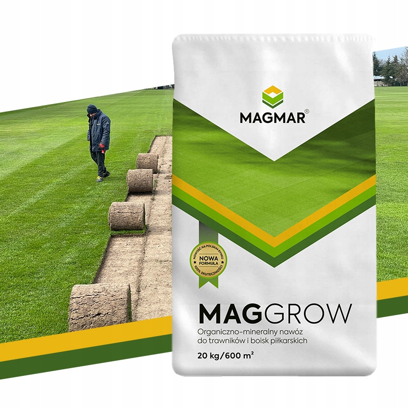 Nawóz do trawy z rolki 20 kg Zielony Trawnik 16-4-8 +2 MgO +0,5 Fe +algi