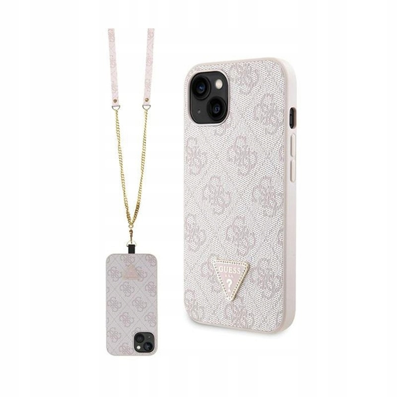 Guess Metal Logo Pouzdro pro iPhone 14 Pro Max (růžové)