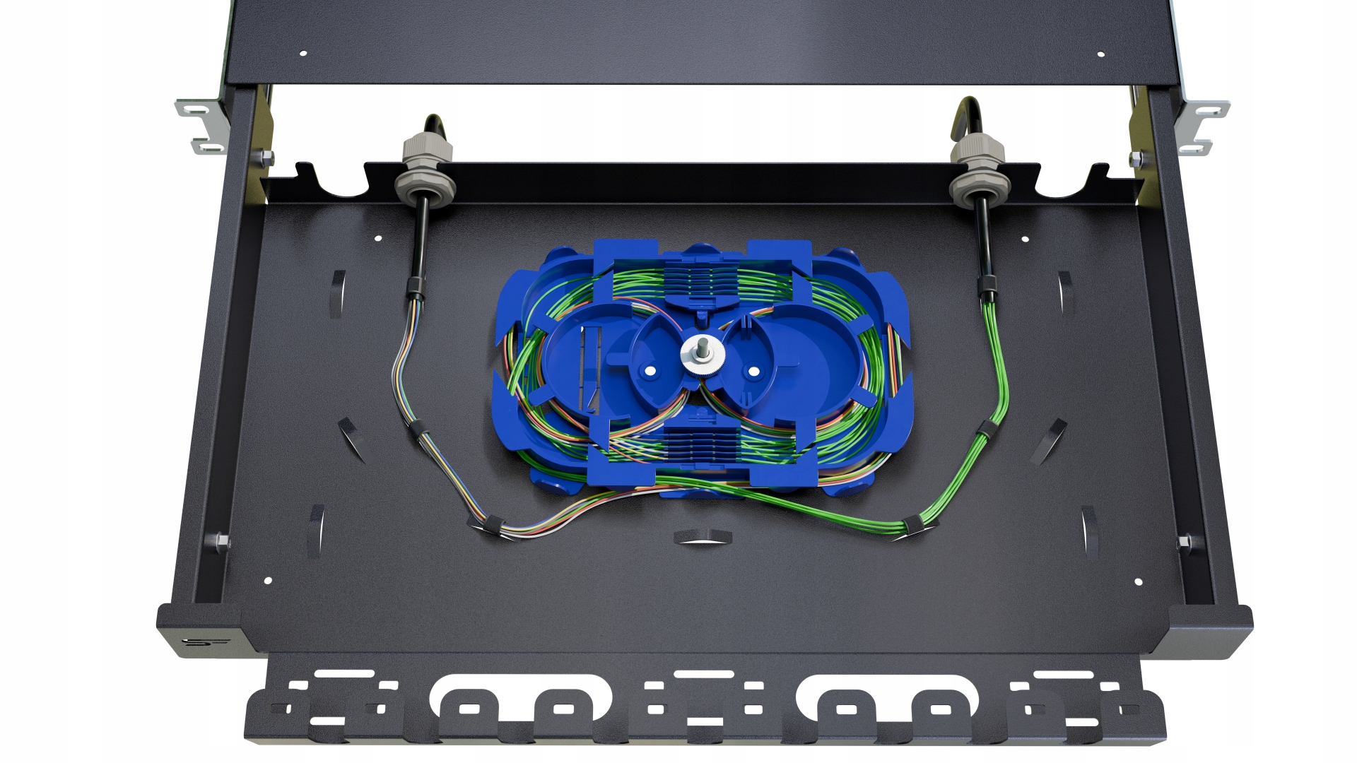 Přepínač Šuplík náhradního kabelu Patchcord pro skříně Rack 19" 1U Stalflex