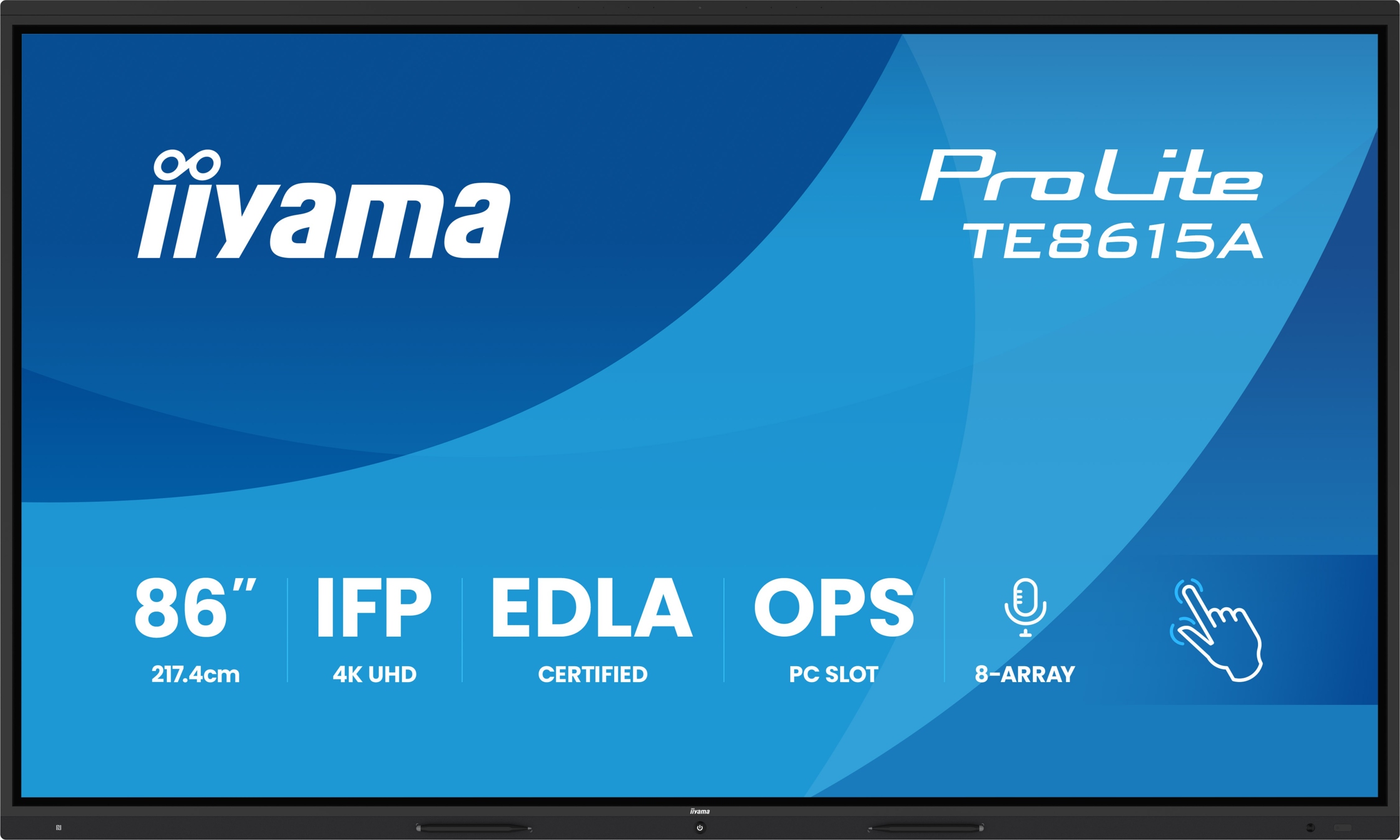86" iiyama TE8615A-B1AG: Ips, 4K, Edlá, Nfc