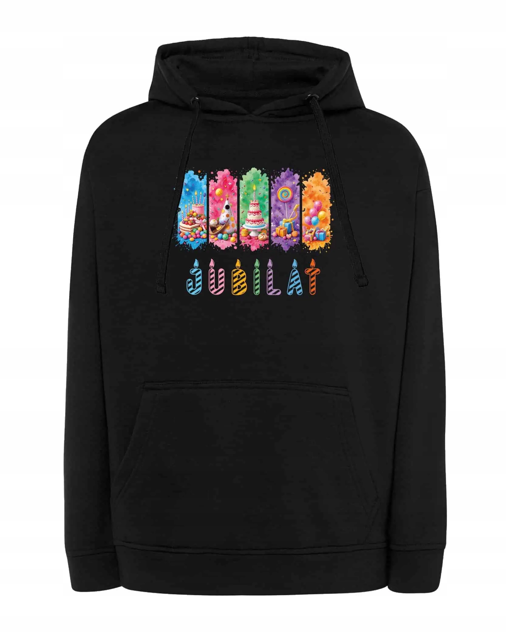 Mikina s kapucí Jubilant Narozeniny Párty Oslava Černá XL